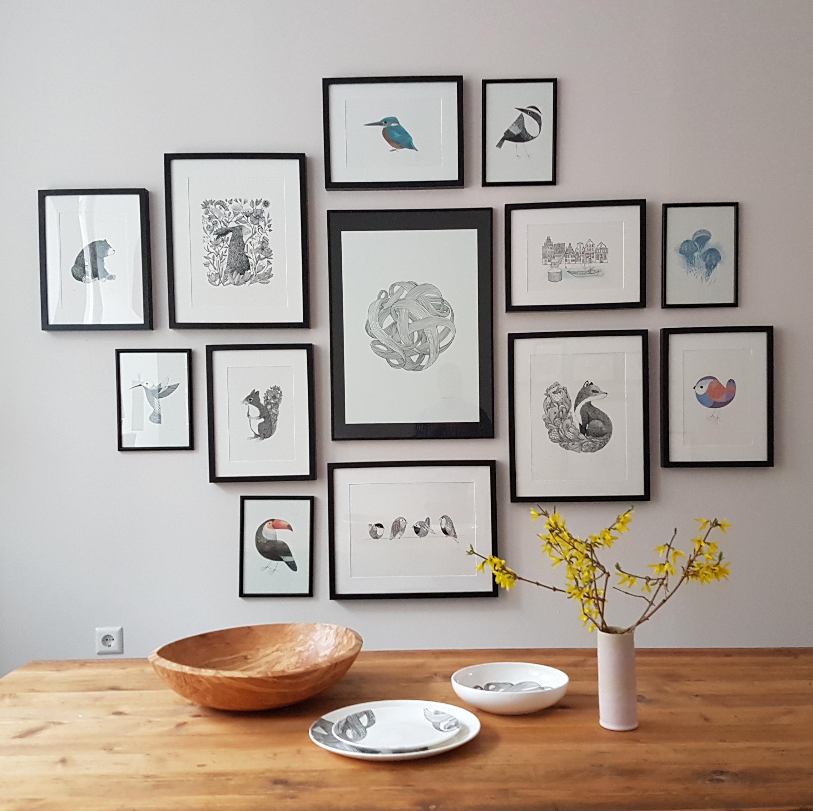 A wall in my shop. If in Lüneburg, stop on by! #stilllife #prints #Frame #gallerywall #prints