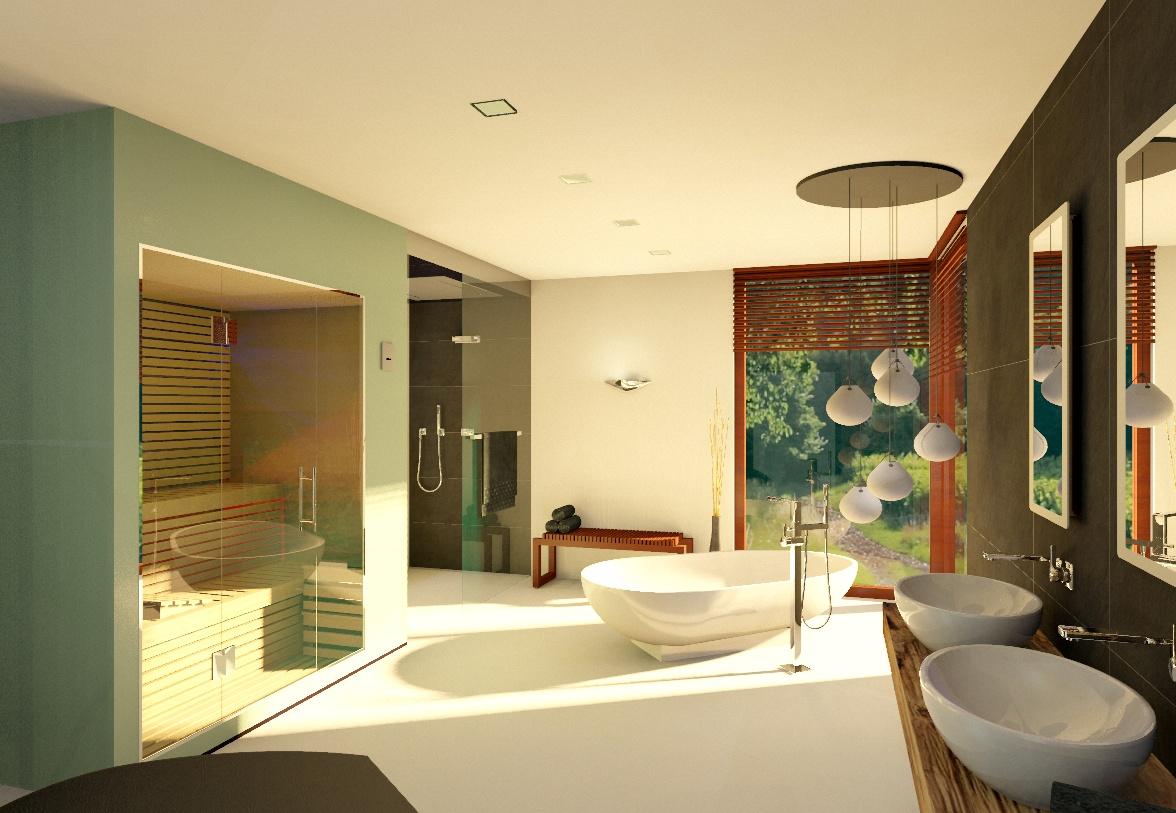 Badezimmer 20 QM #waschtisch #waschbecken #holzwaschtisch #sauna #badsauna #20qmbadezimmer #hängedeko ©my lovely BATH Planer