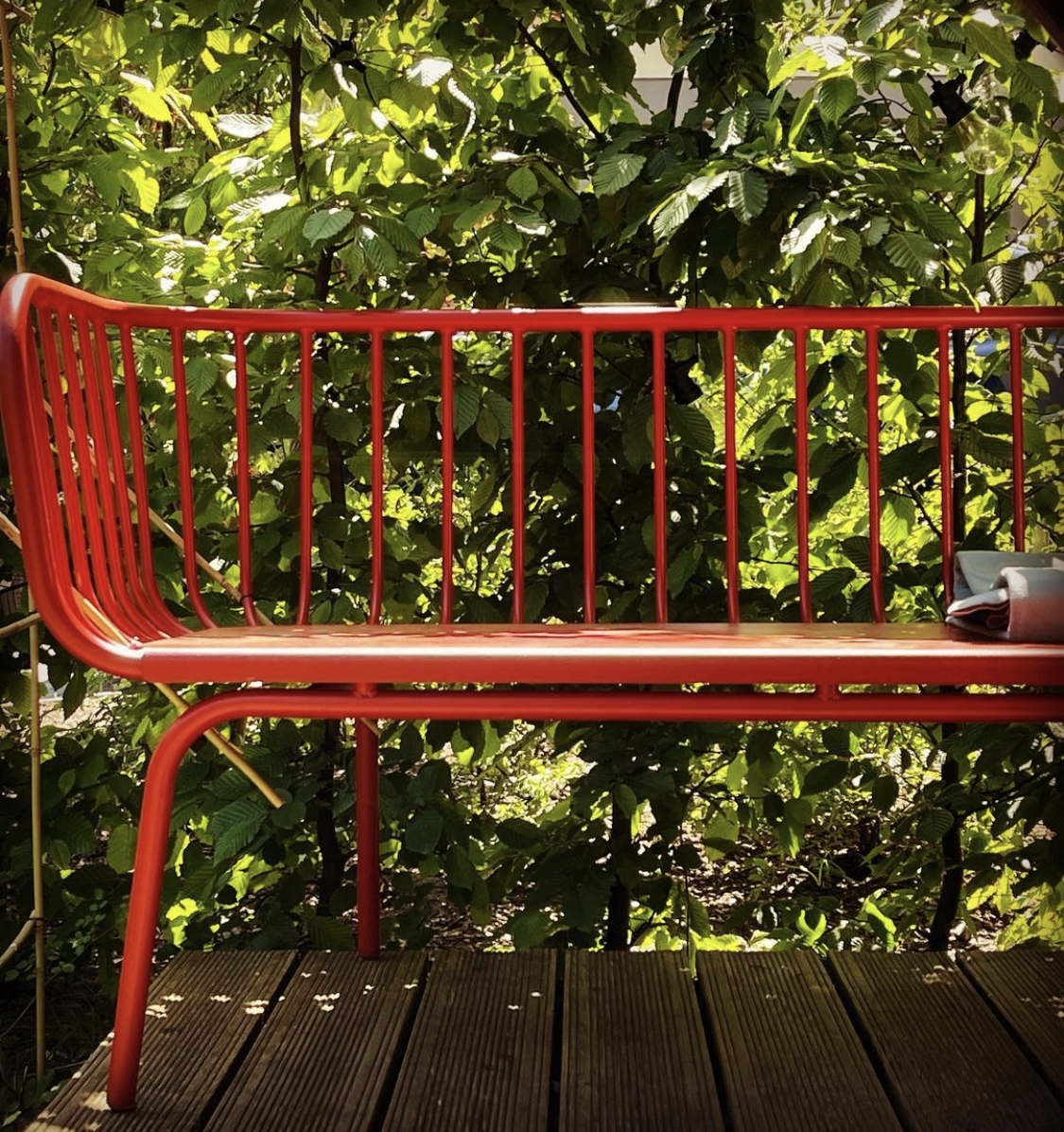 Die rote Bank

#sommer #summertime #gartenbank #rot #draußen #terrasse #outdoor #garten