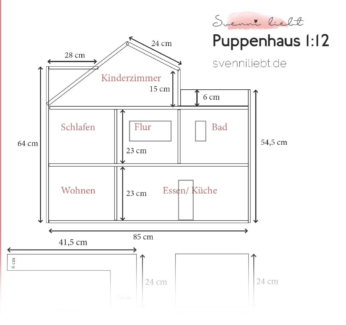 DIY: Puppenhaus 1:12 für die Maileg Mäuse bauen – mit Anleitung und Bauplan #puppenhaus #diy #scandi #freebie #kidsroom