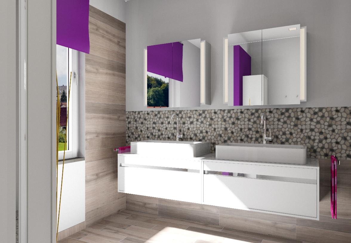 Farbe im Bad #waschbecken #spiegelschrank #badspiegelschrank ©my lovely BATH Planer