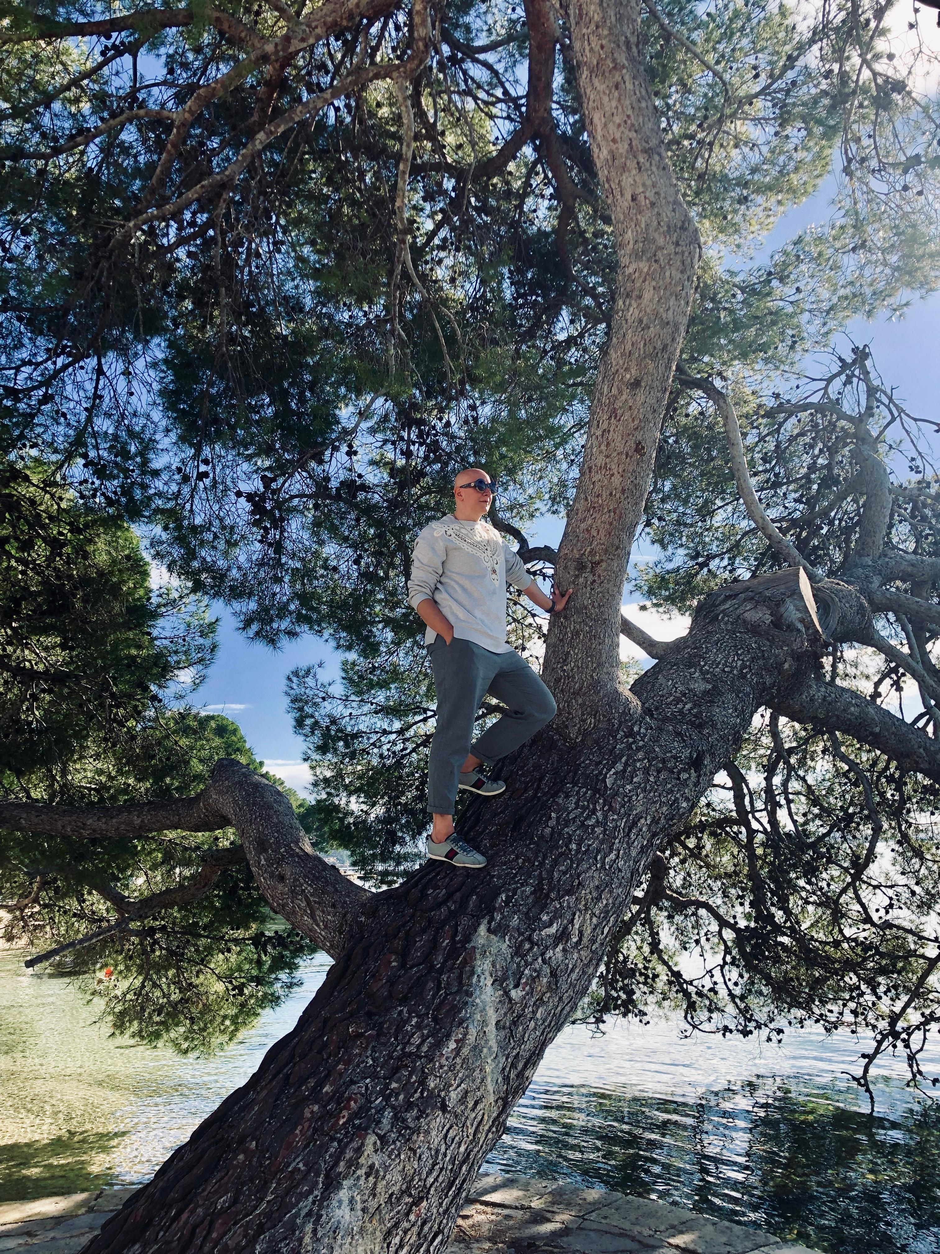 Fashionable Tree Climbing. #fashion #style #nature #travel #weekend #mallorca #sun #friends