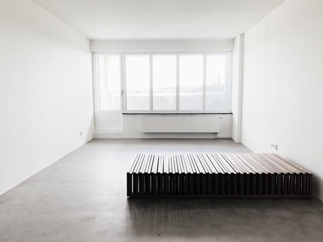 größenverstellbares Bett Yin Yang in einer le Corbusier Wohnung in Berlin. 
#Bett #schlafen #stapelbett #schlafzimmer