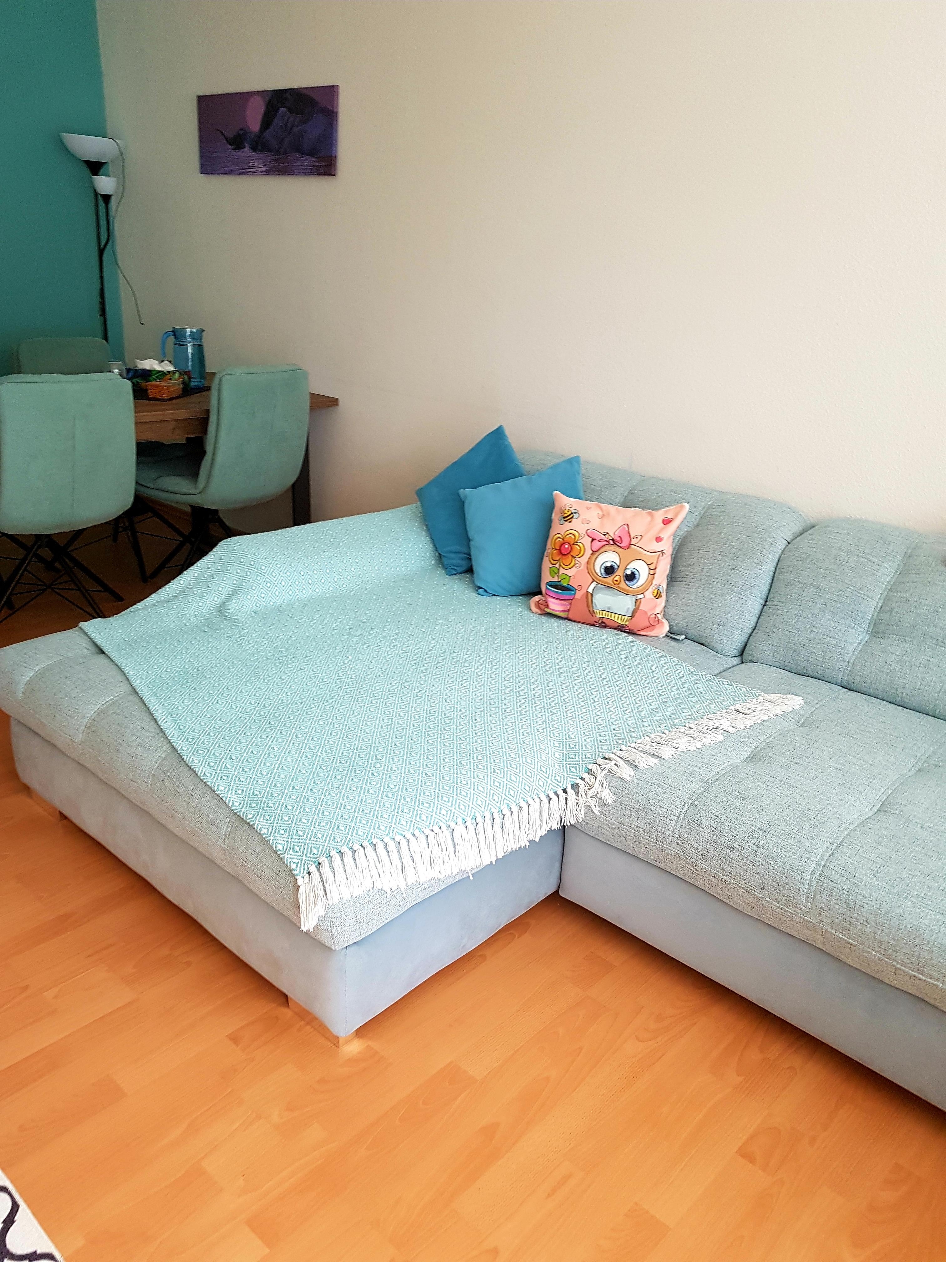 Mein Couch #green #blue #eule #pillow #lovehome #sweet 