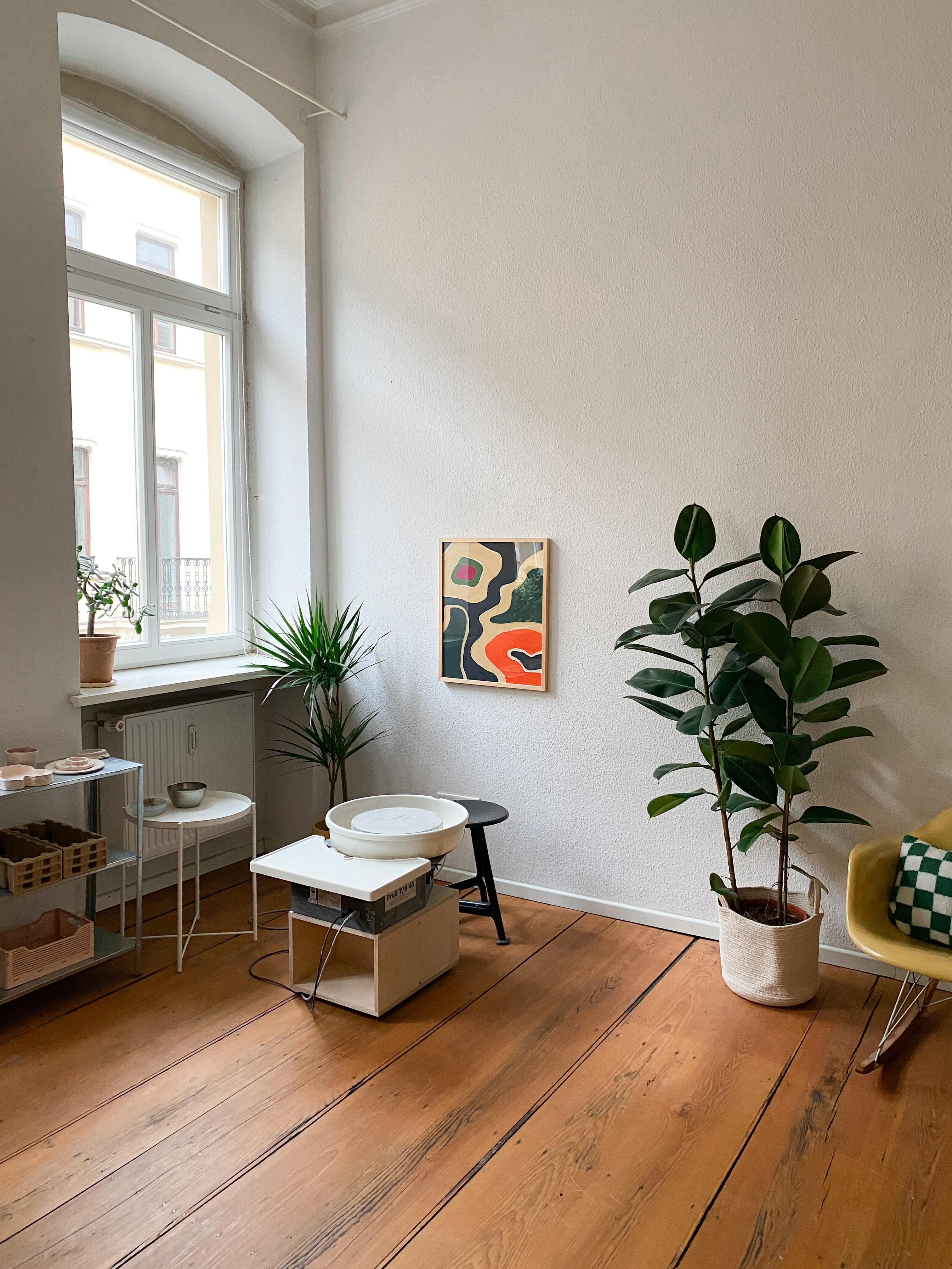 Mein kleines Töpferatelier und mein happy place mitten in meiner Wohnung 🥰 #töpfern #Altbau #Dielenboden #kreativ #interiordesign