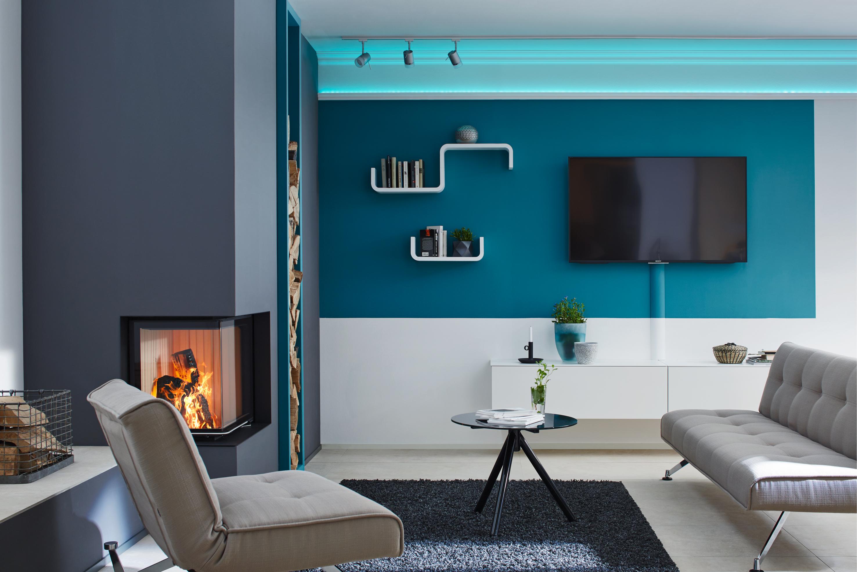 Moderne Wandgestaltung #wohnzimmer ©Saarpor
