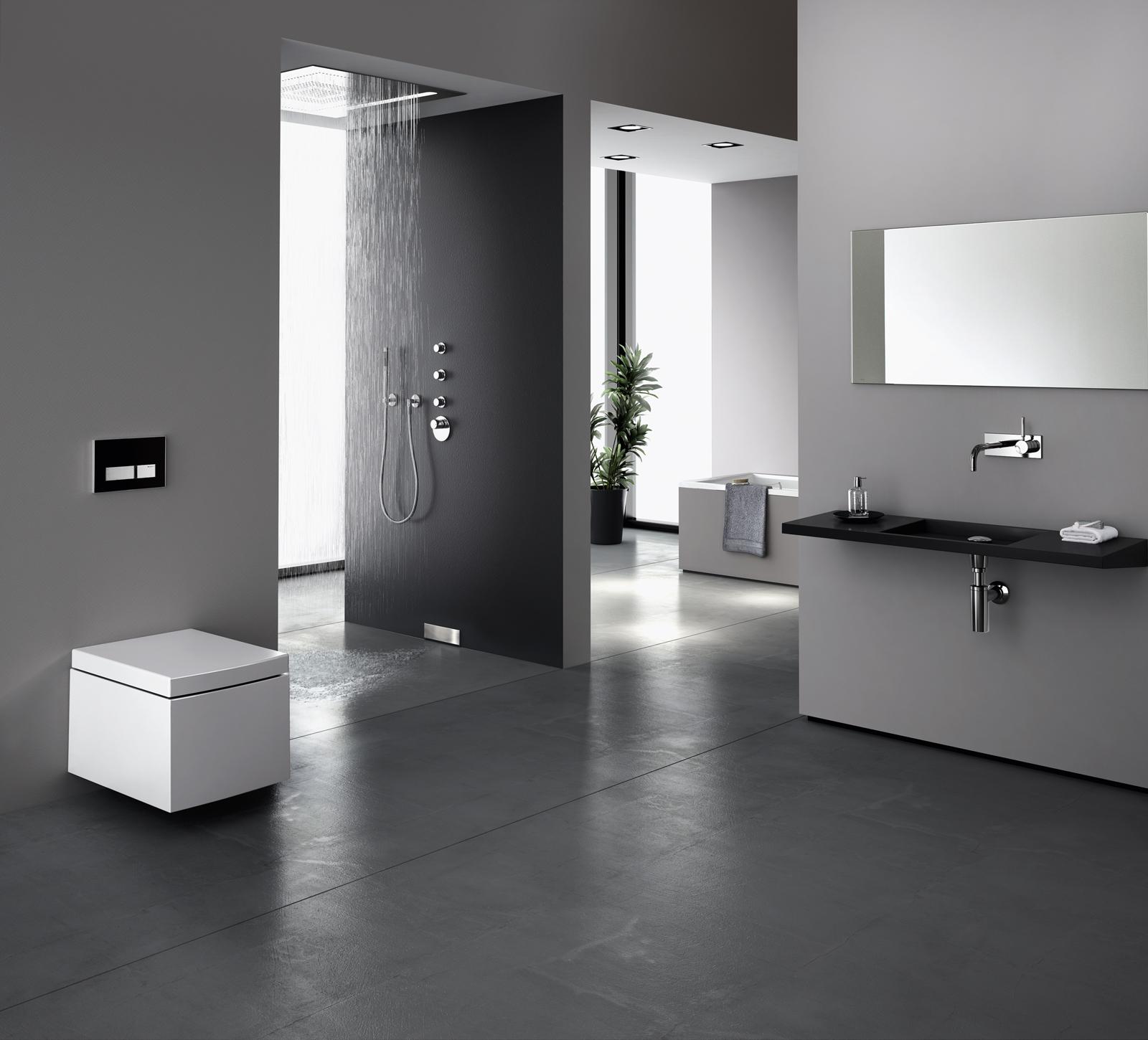 Modernes Badezimmer #badezimmer #grauesbadezimmer #modernesbadezimmer #badezimmergestalten ©Geberit