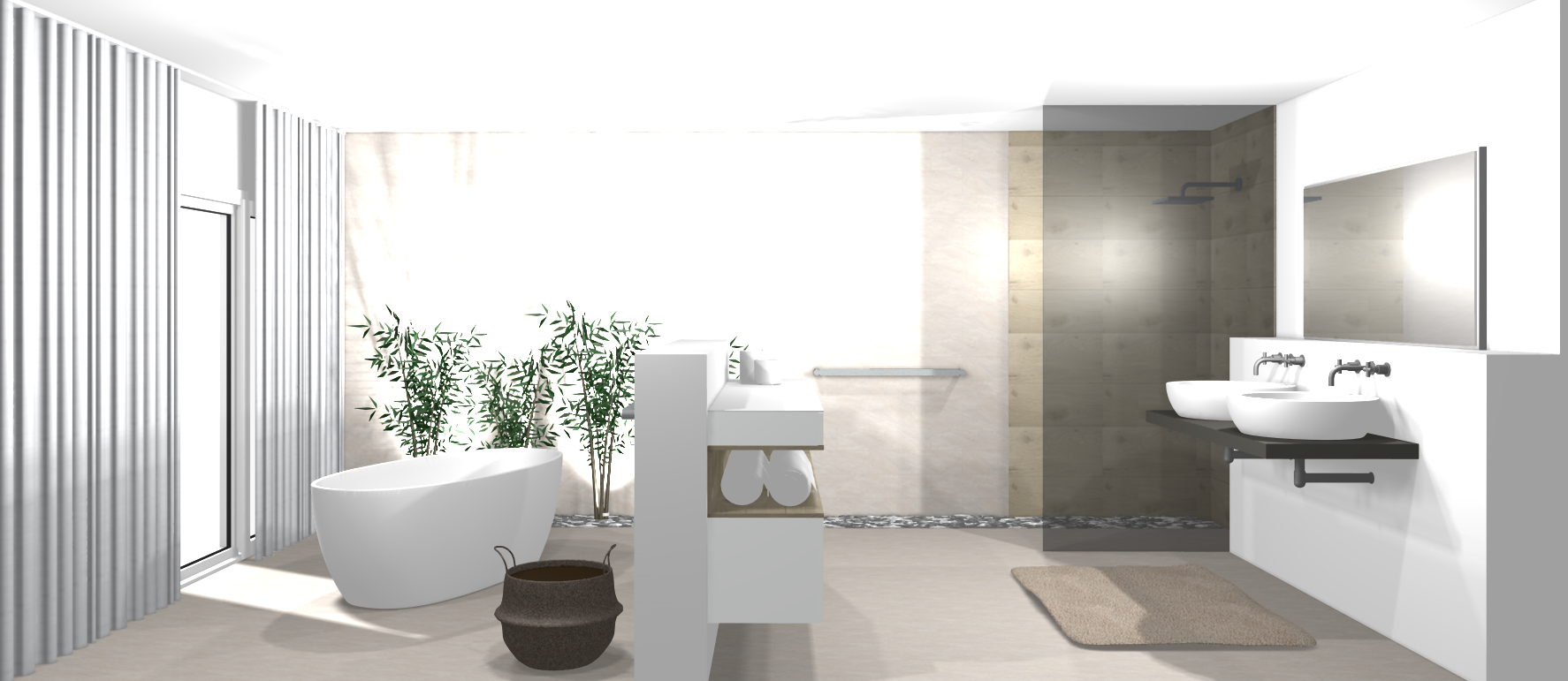 Modernes Badezimmer mit freistehender Badewanne #badezimmer #dusche #freistehendebadewanne ©www.wohnly.com