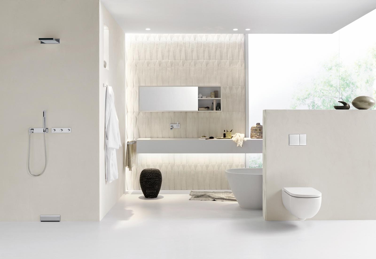 Natürliches Badezimmer #badezimmer #modernesbadezimmer #badezimmergestalten ©Geberit