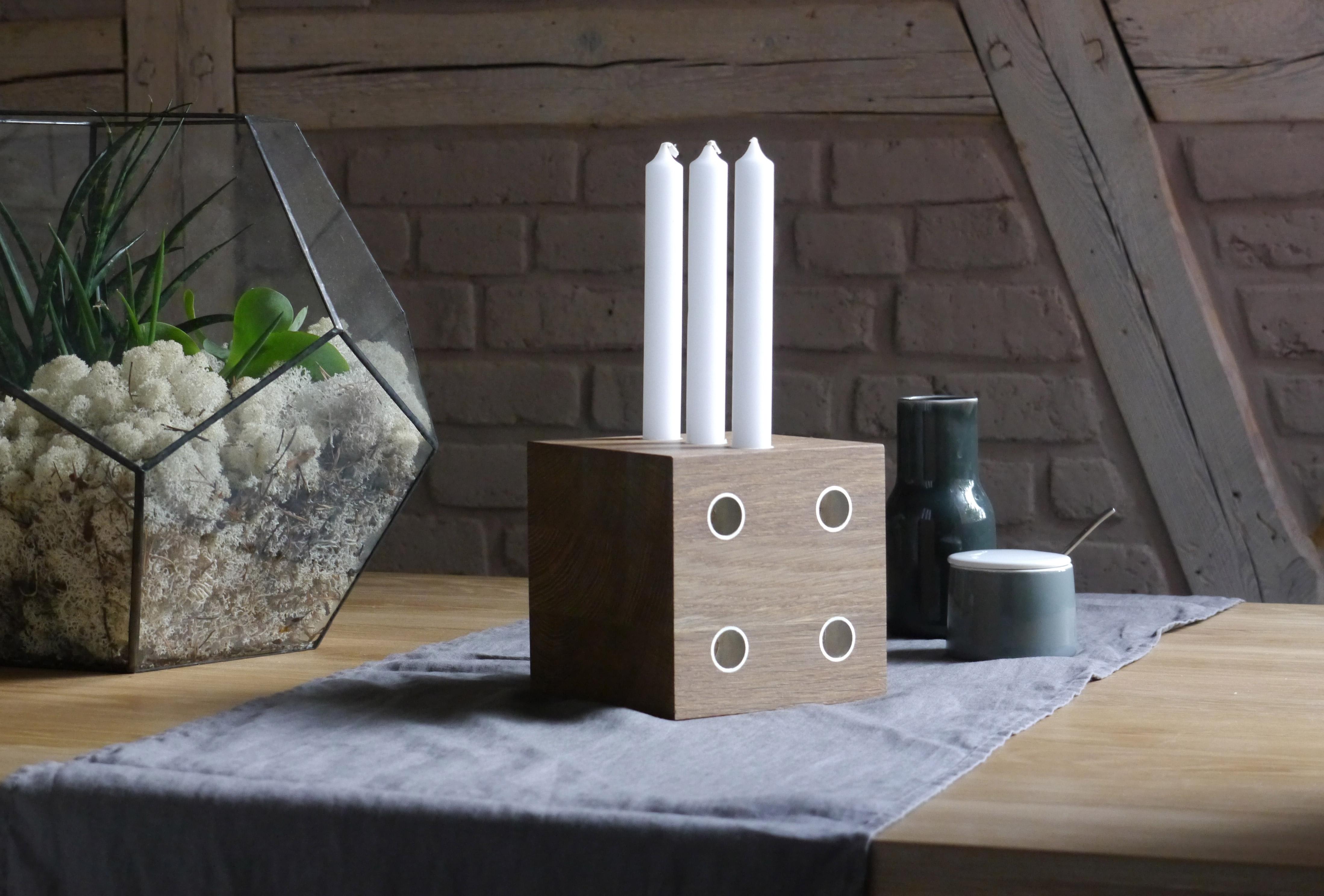 Origineller Kerzenhalter aus Holz #wohnzimmer #originell #kerzenständer ©HolzDesignPur