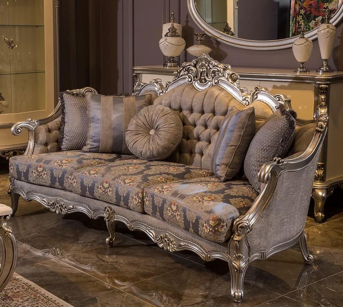 Prachtvolles Barock Sofa mit handgeschnitzten Ornamenten von Casa Padrino #barocksofa #barock #barockmöbel #luxus