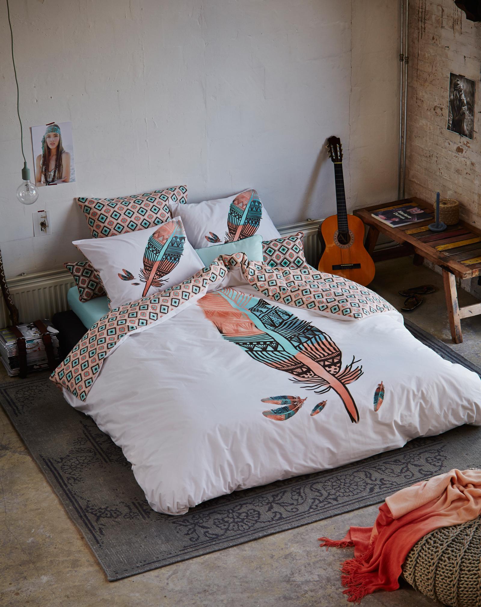 Schlafzimmereinrichtung für Hippies #bettwäsche #wgzimmer ©Essenza Home/Essenza