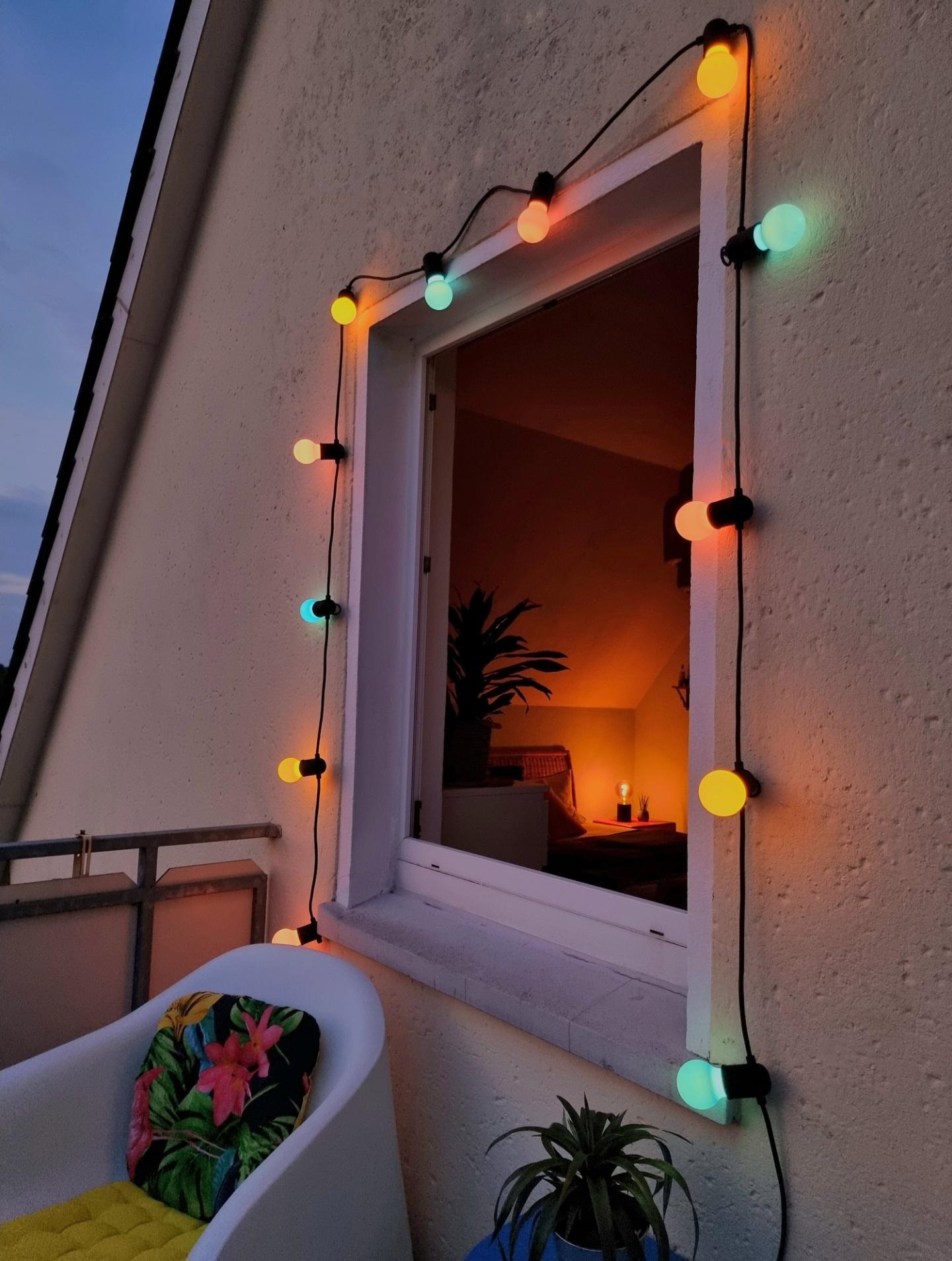 #Sommer ,ich fühle dich🧡😇 #Balkon #Outdoor #Lichterkette #cosy #colorfulhome #Ikea #Outdoor #chillmode #interior 