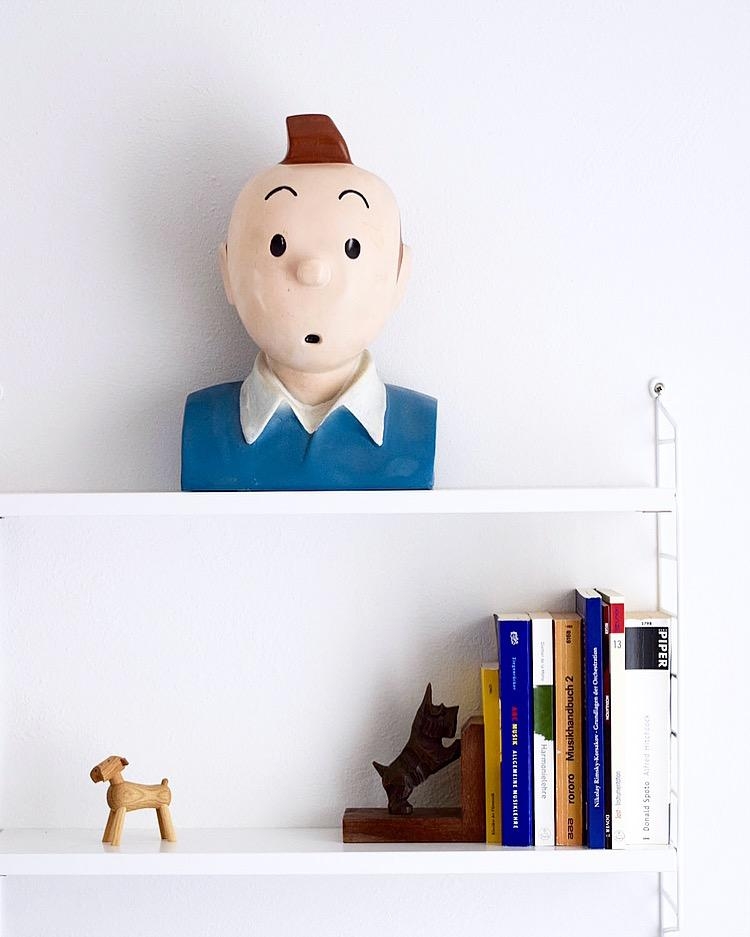 Tintin, Bojesen-Terrier Tim und die Buchstütze aus den 30er Jahren...
#Lieblingsdinge #string #shelfie