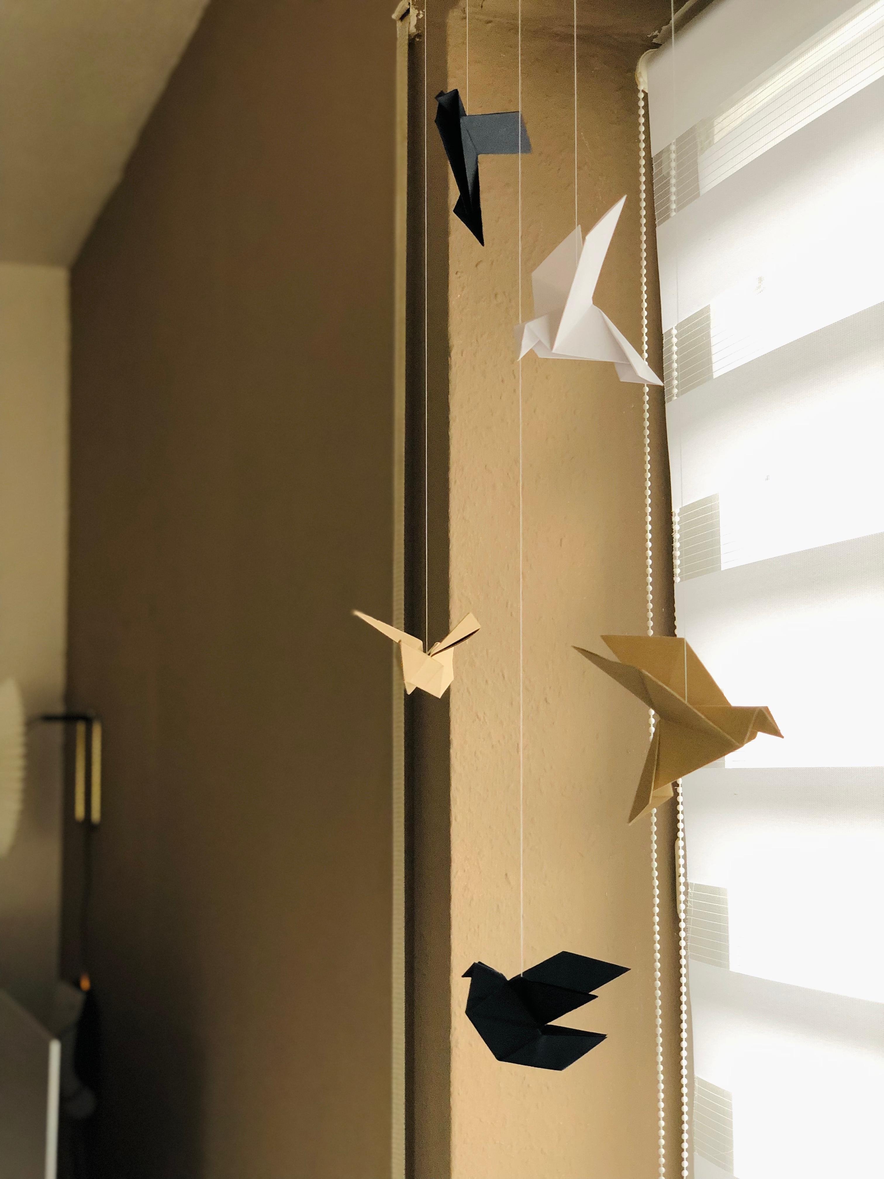 Vogelschar. #origami #fensterdeko #frühling #diy