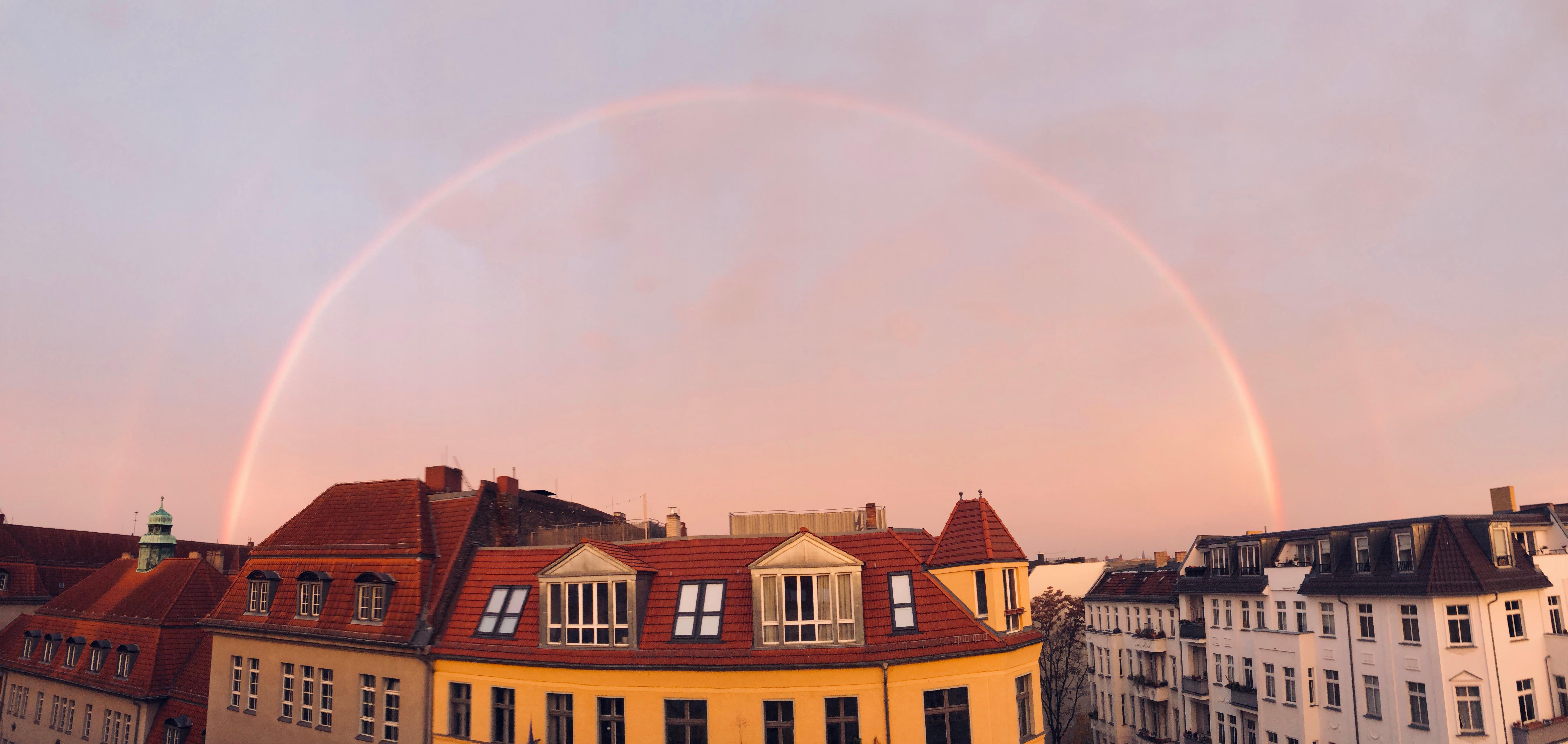 Waking up at 7AM to this rainbow makes life more beautiful 🌈 #berlin #home #rooftop #rainbow