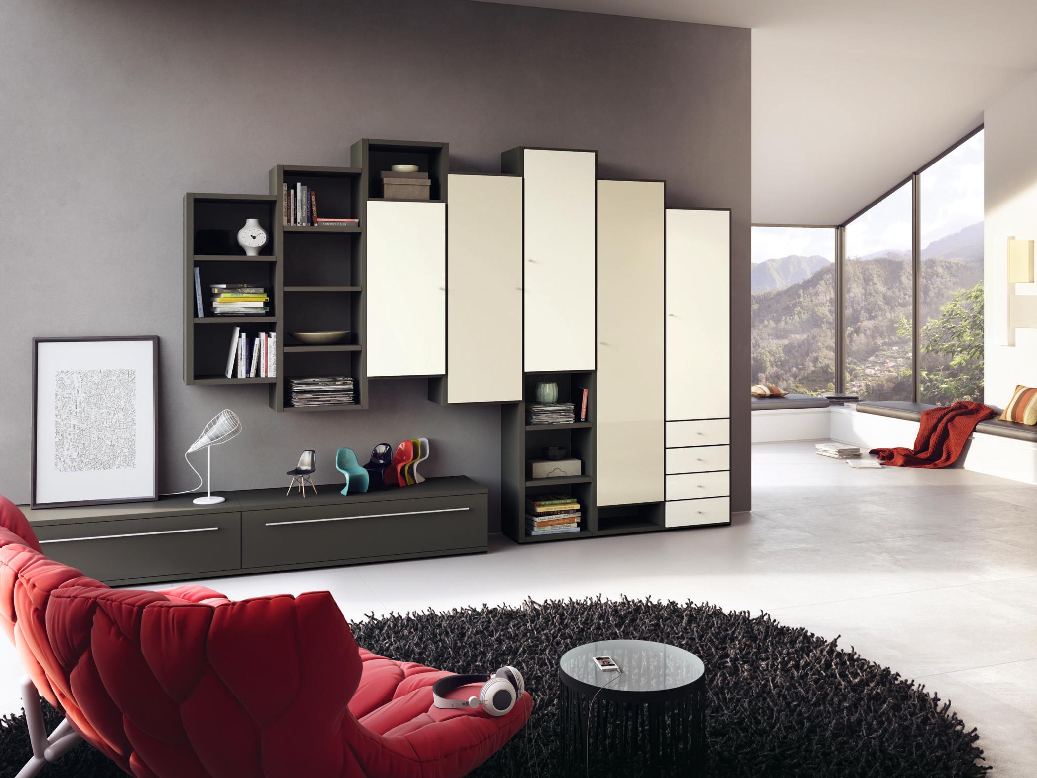 Wohnzimmer mit Wohnwand gestalten #tvmöbel #wohnwand ©Hülsta