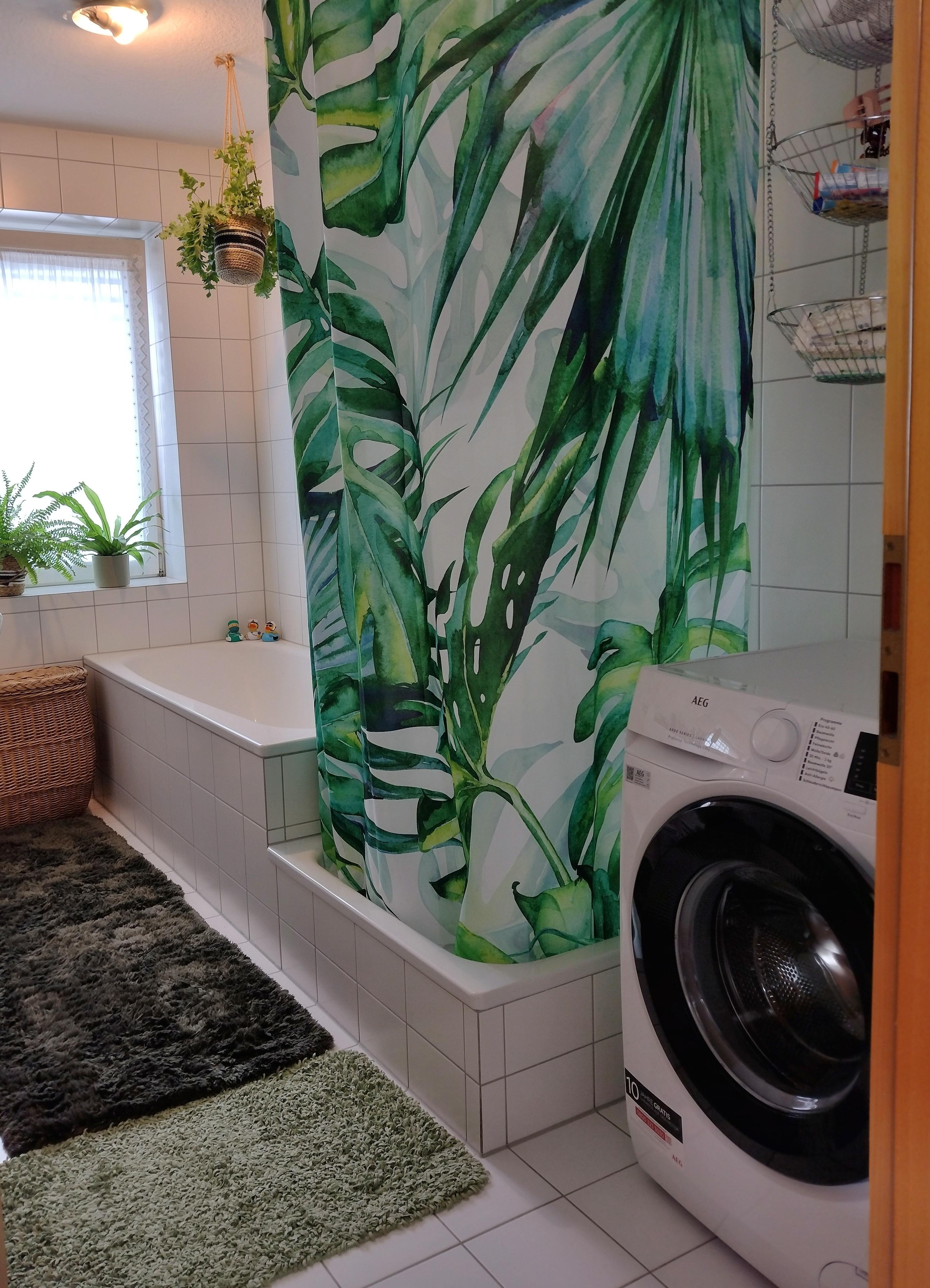 🌿💚
#badezimmer #duschvorhang #monsteramuster #grünliebe #waschmaschine #mietwohnung
