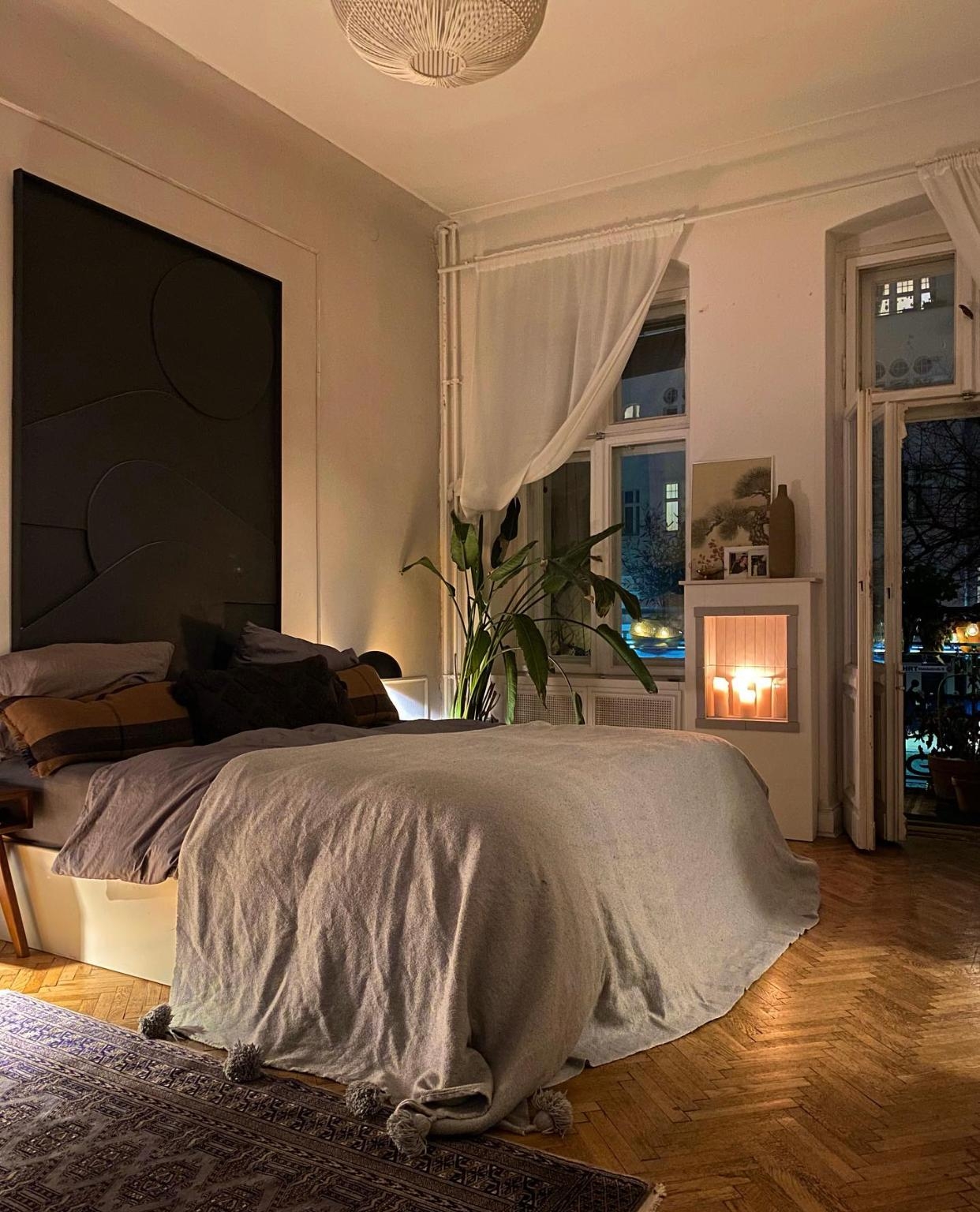 ⭐️♥️🎄 #berlin #schlafzimmer #bedroom #kamin #kerzen