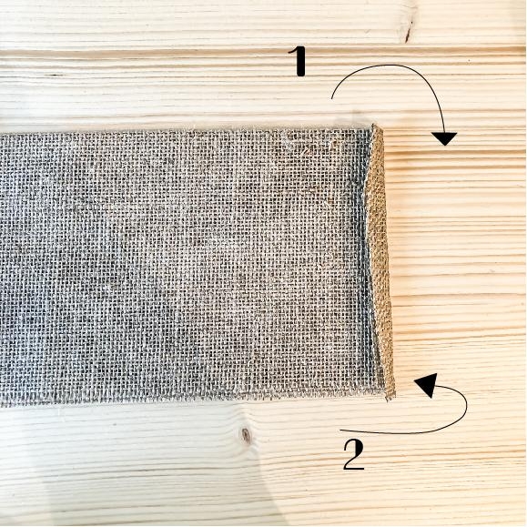 1: Schnitteile zuschneiden & Taschen in der Mitte bügeln, Kanten der Taschen mit 2cm nach innen bügeln #hängendergarten