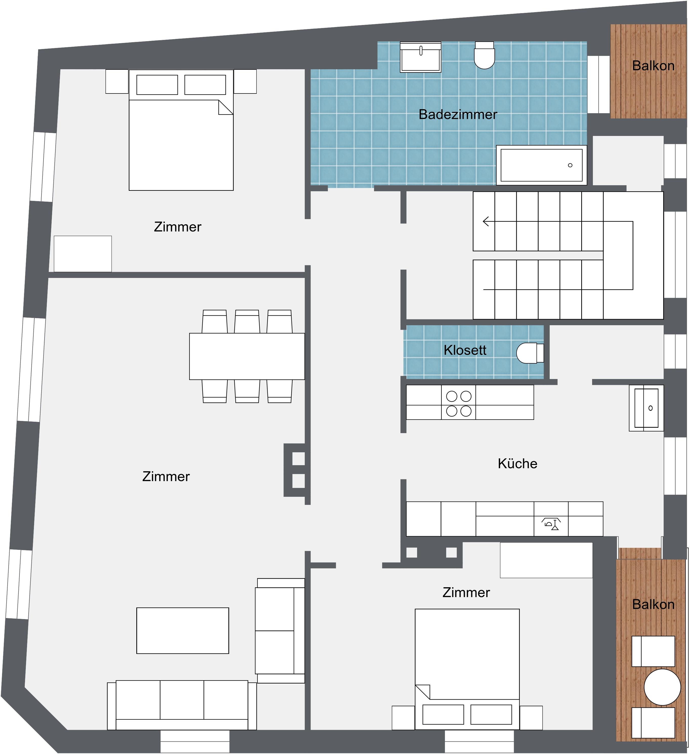 2D Grundriss Altbauwohnung RoomSketcher Raumplaner #altbau #grundriss #raumgestaltung ©RoomSketcher