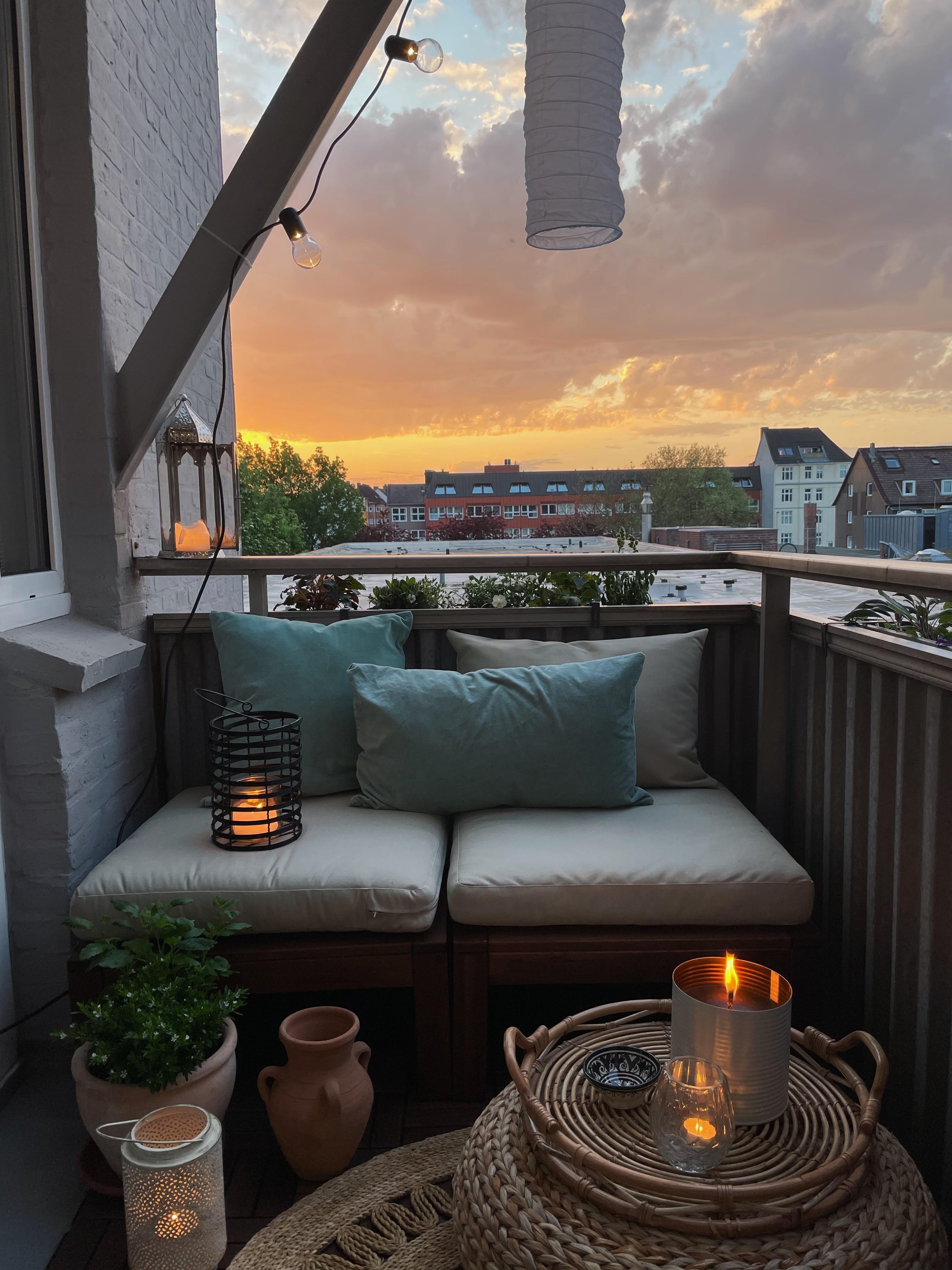 Abende auf dem Balkon #balkon#balkoninspo#balkondeko