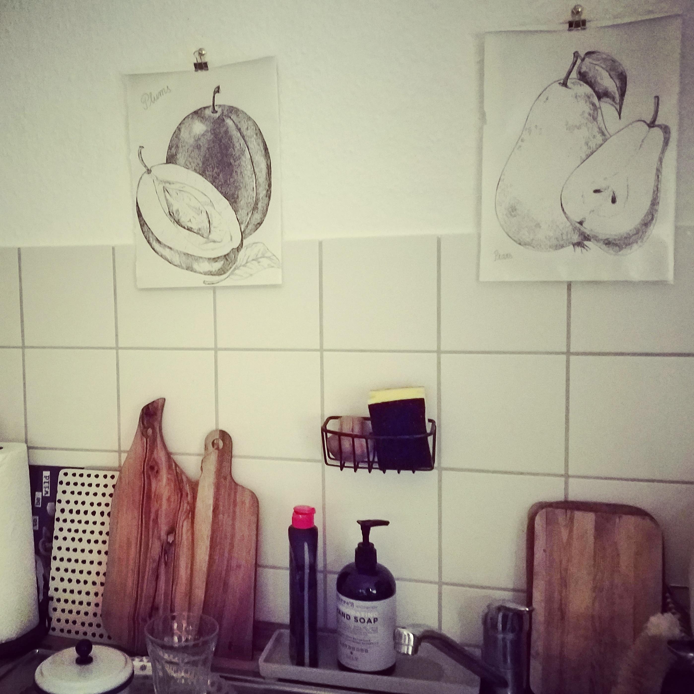 Abspülbereich neu dekoriert #alltag #bilderdiy #holzbrettchen #küche