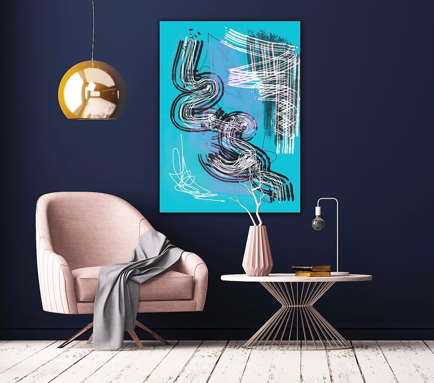 Abstrakt Liebe 🧡 #popart #art #couchliebe #interior #wanddeko #blau #neuhier #gemälde #crazy #kunst #deko