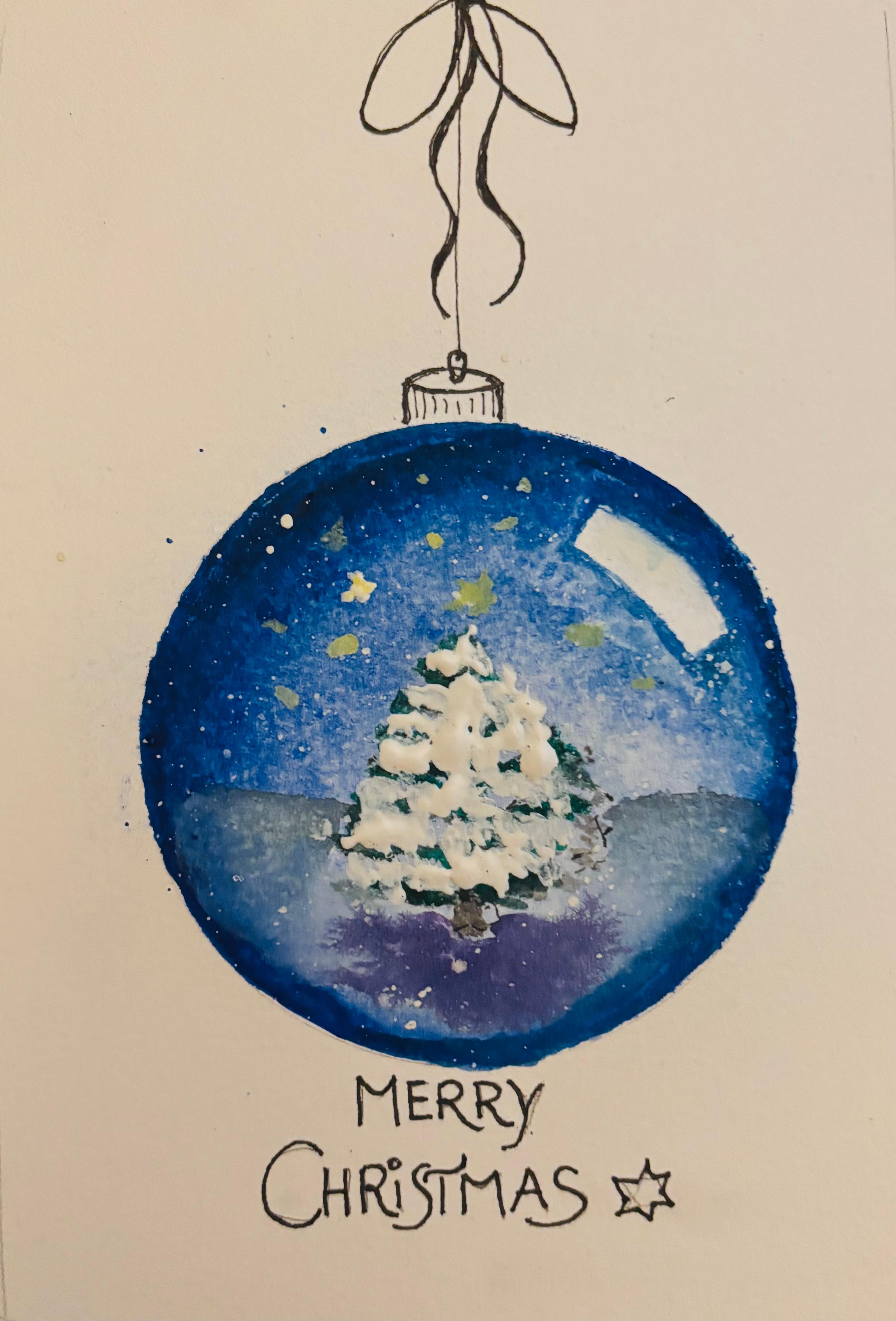 Aquarell Weihnachtskarte #aquarell #kreativ #malen #karten #weihnachten 🎄✨ 