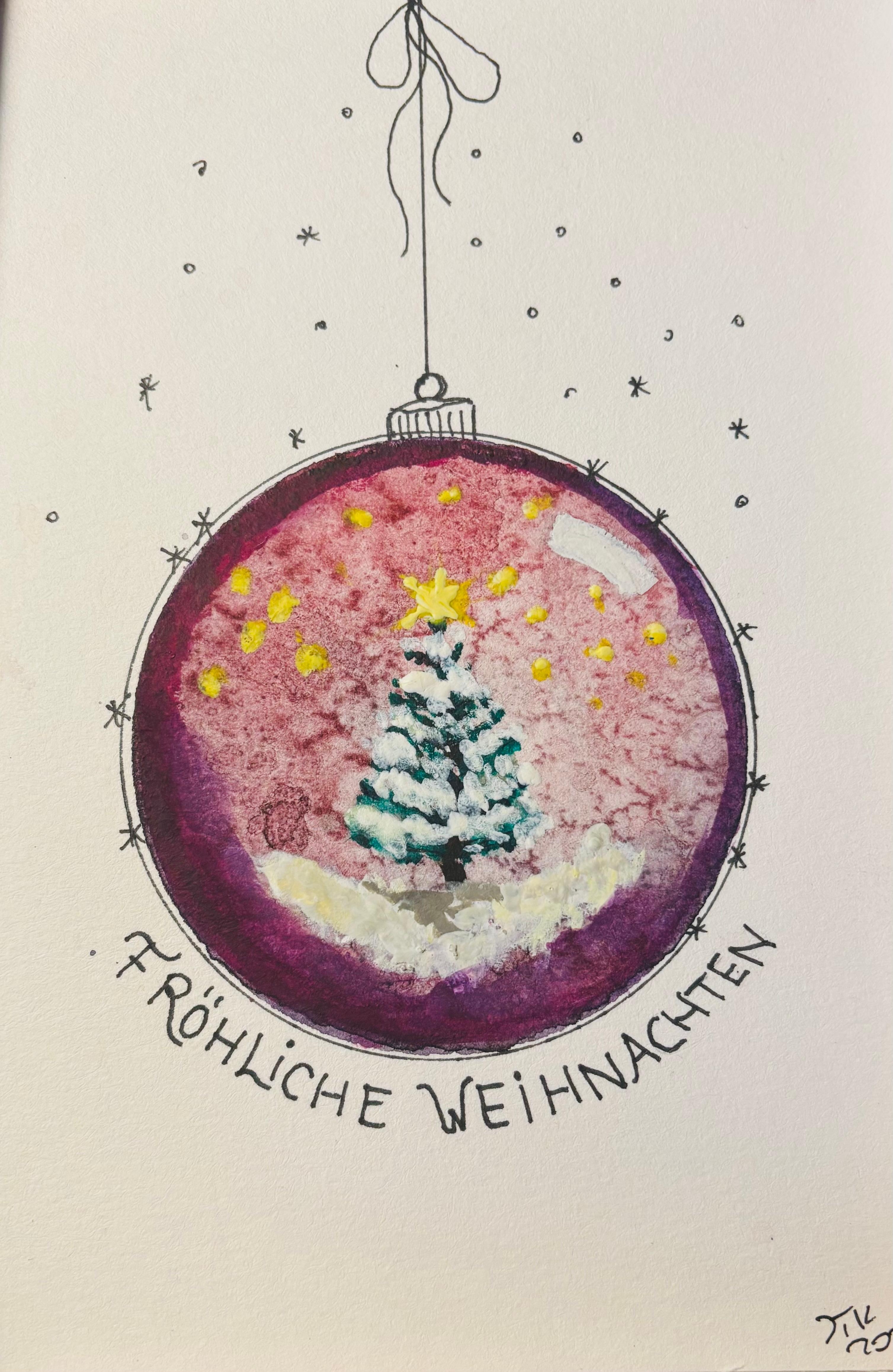 Aquarell Weihnachtskarte #aquarell #kreativ #malen #karten #weihnachten 🎄✨ 