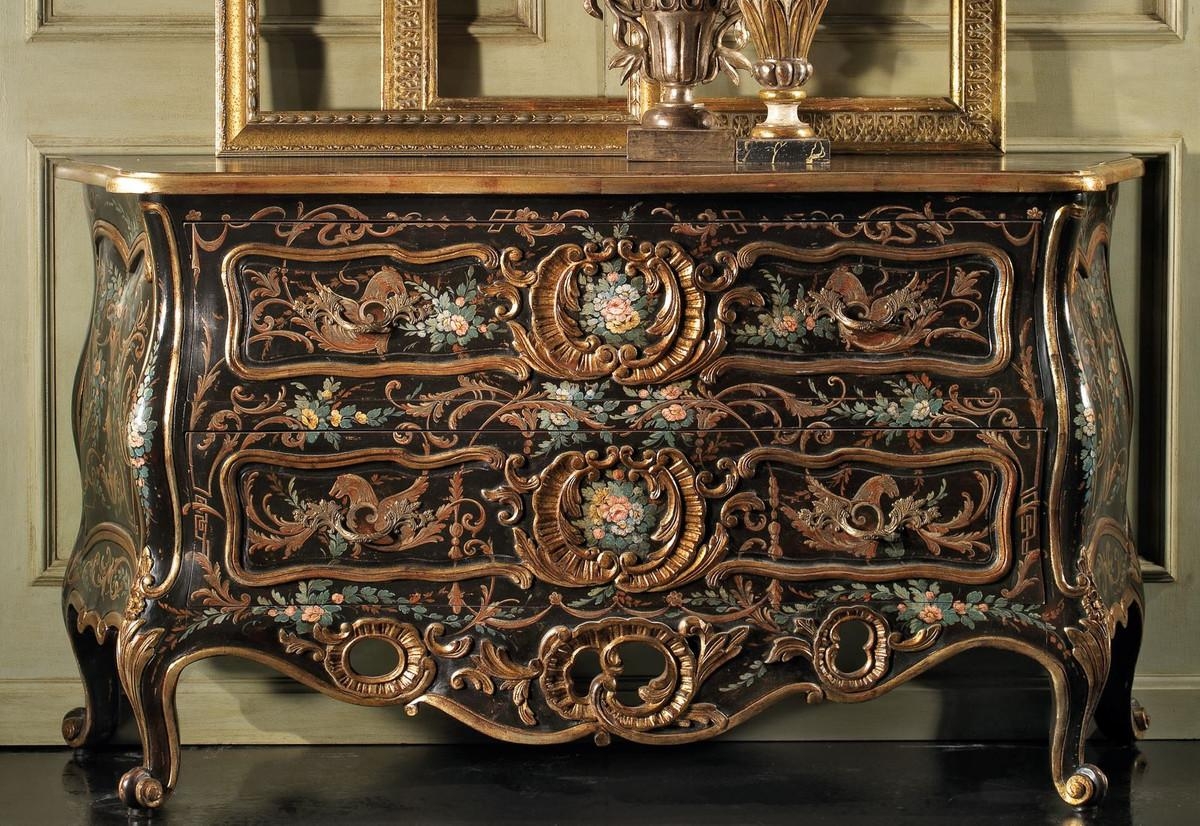 Aufwendige geschnitzte Luxus Barock Kommode aus italienischer Herstellung von Casa Padrino