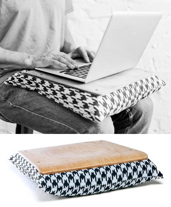 Aus einem Kissen und einer Sitzfläche einen Laptoptisch machen #DIYWeek #upcycling #ideenklette