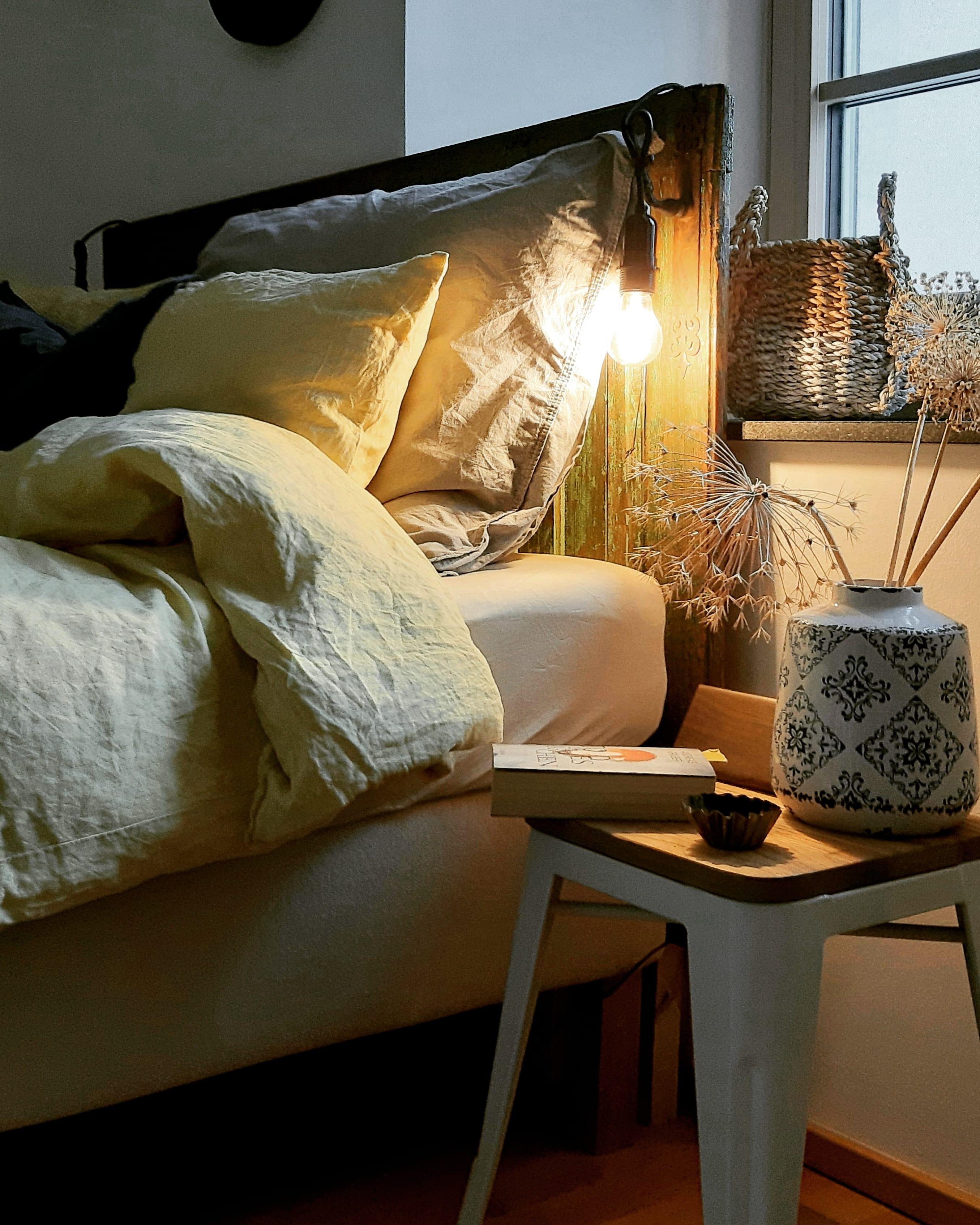 #bedroom #livingchallenge #Herbst #gemütlich #schlafzimmer #september #leinen