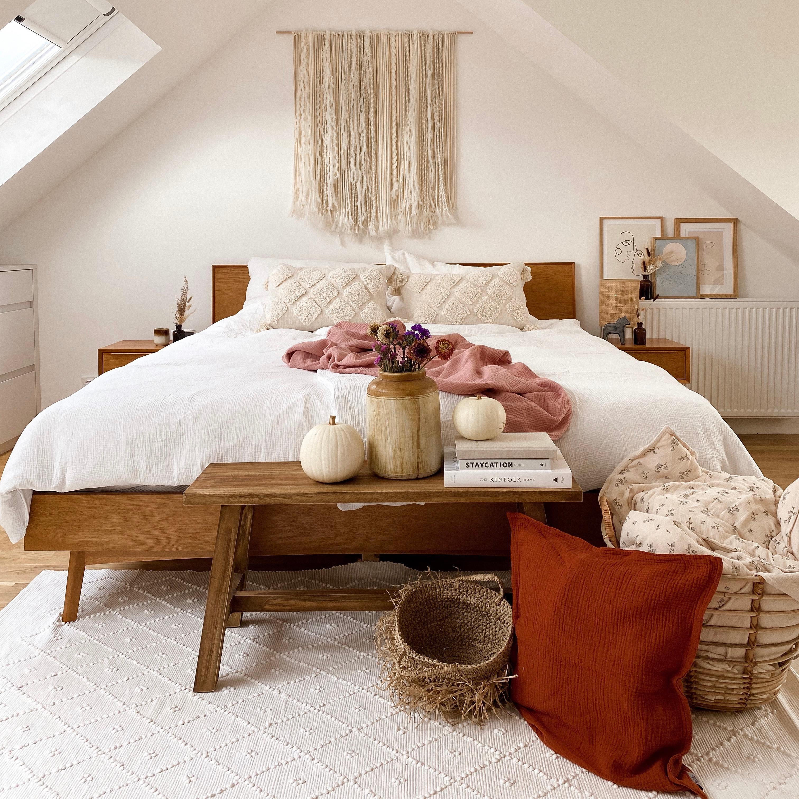 #bedroom #schlafzimmer #schlafen #bett #cozy #cozyhome #natural #naturalliving #boho #bohohome