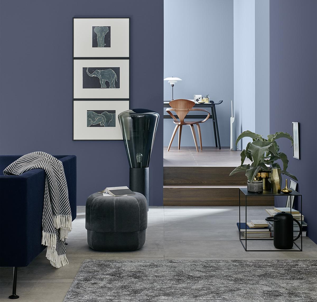 Wandfarbe In Blau Bilder Ideen Couch