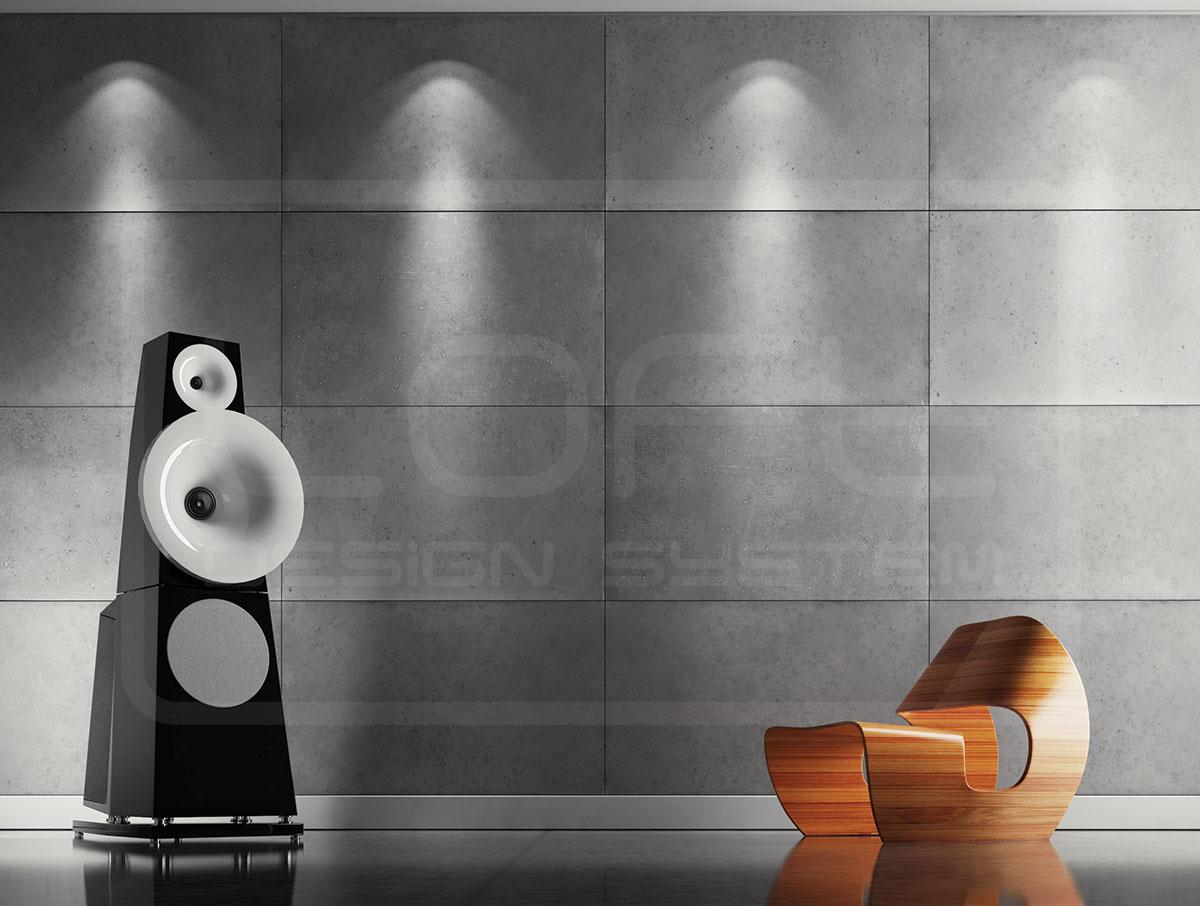 Betonoptik Wandplatten #wandverkleidung #wohnzimmer #wandgestaltung #dekorativewandgestaltung ©Loft Design System