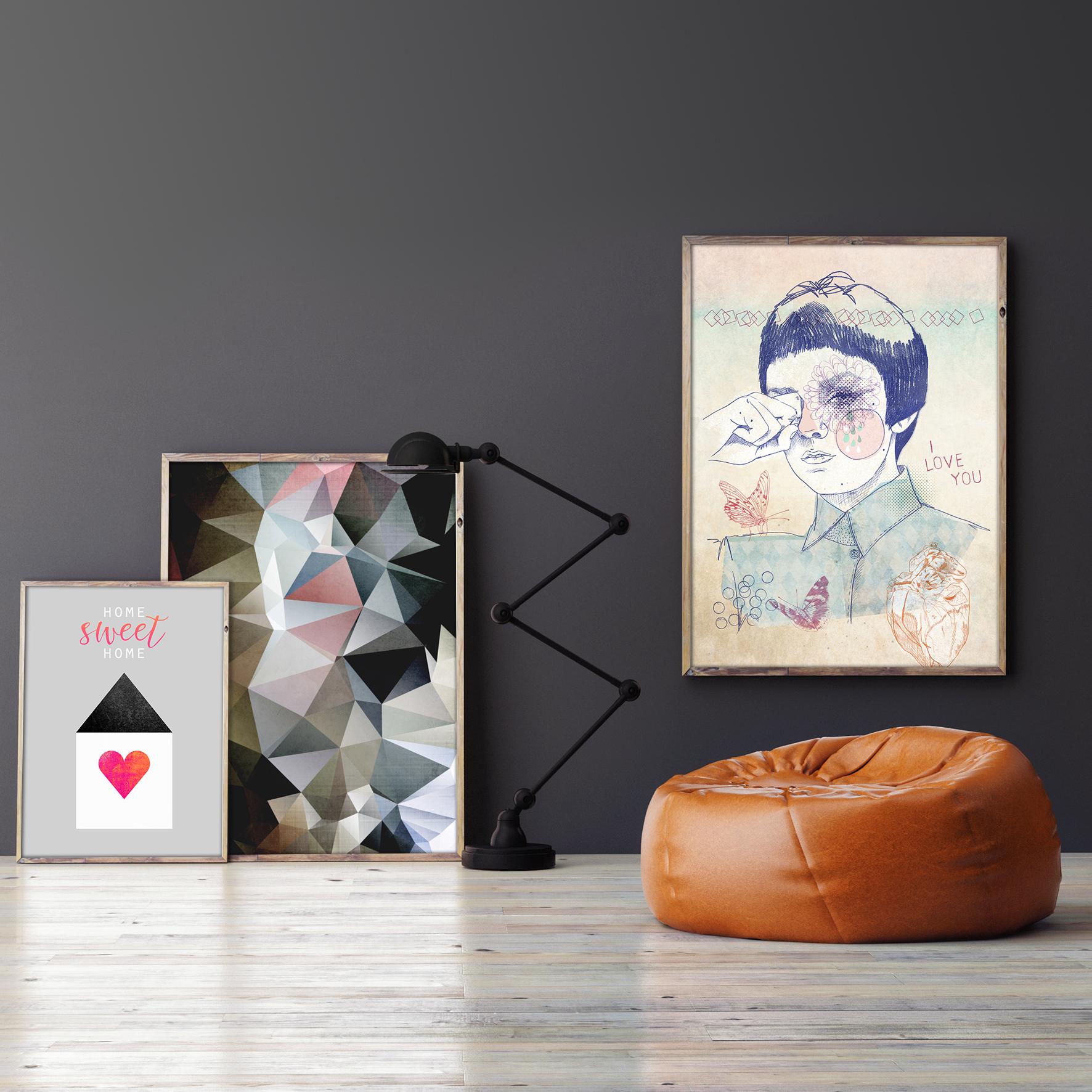 Bilder aufhängen – die moderne Variante #wohnzimmerdeko #wanddeko #wandbilder #bildanordnen #posterlounge
