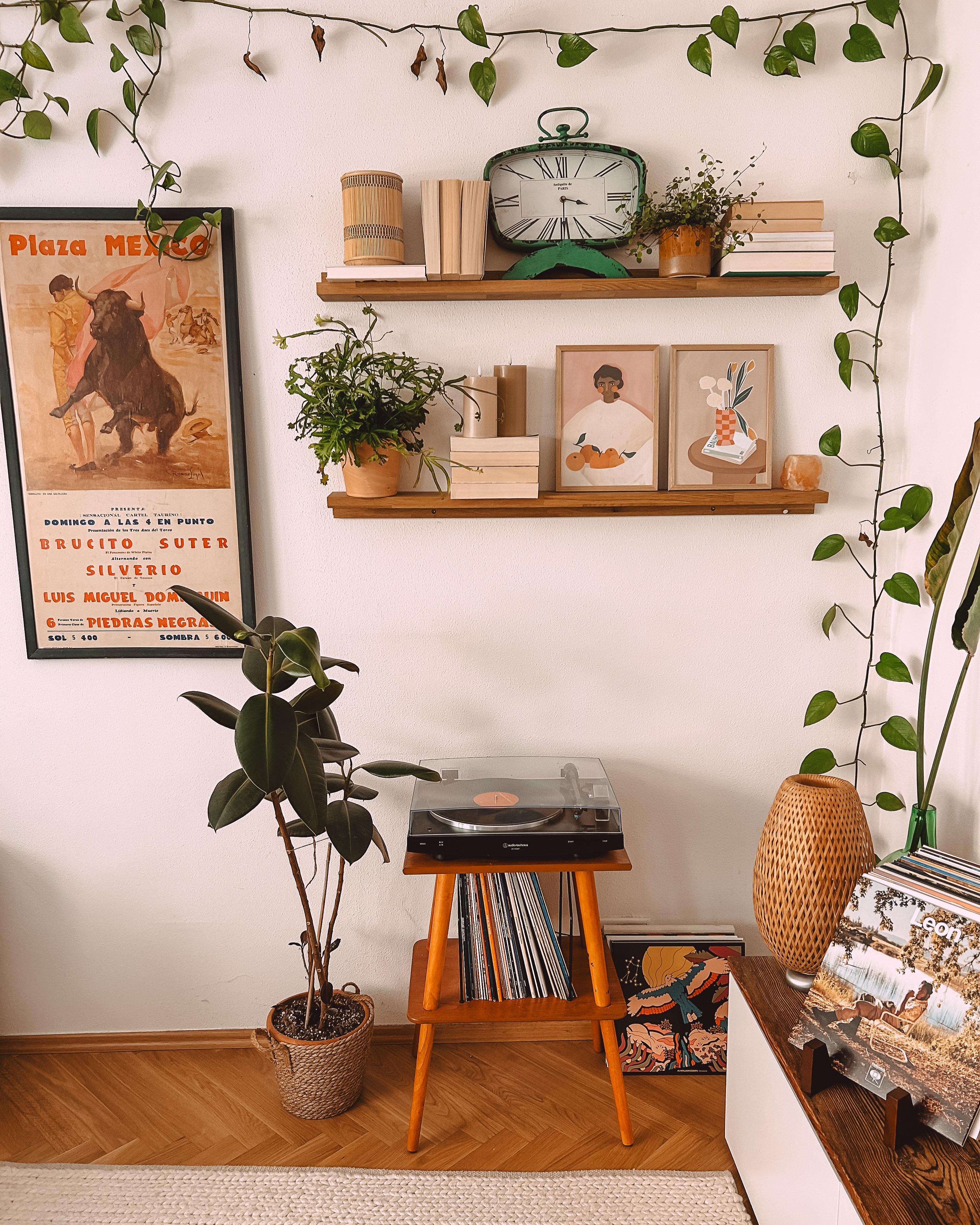 #bilderleiste #poster #wohnzimme #pflanzen #plattenspieler #musiccorner