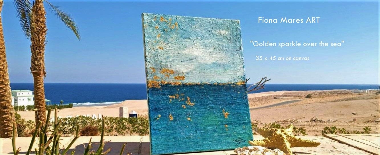 Blue blue blue....sea, i love you!!
Gold leaf art with acrylic colors, painted on canvas from Artist FIONA MARES, Egypt