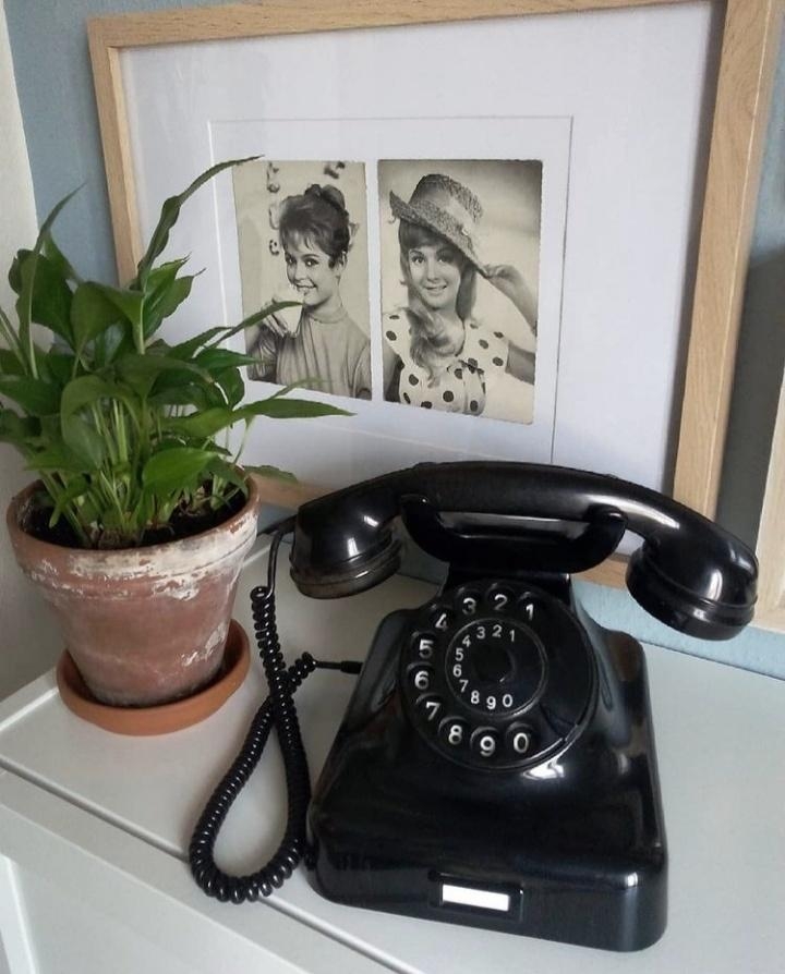 Brigitte & Heidi #diele #flur #wählscheibentelefon #vintage 