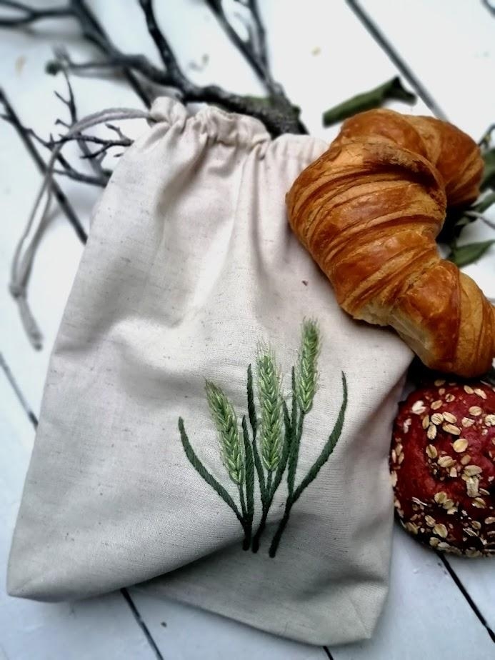  Brötchentasche nachhaltig 🌾🍞#foodchallenge #frühstückstisch #handmade #leinenbeutel #brötchenbeutel #diy #boho
