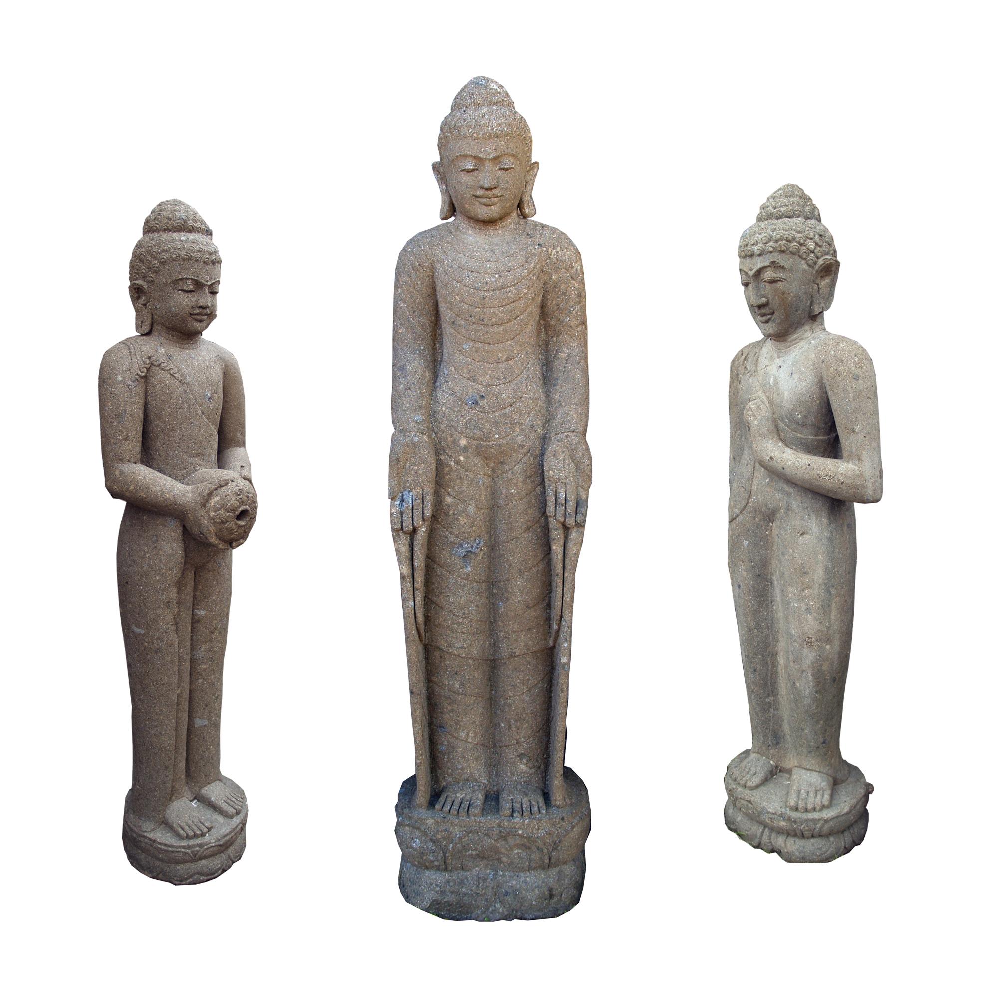 Buddha-Skulpturen aus Flussstein #buddha #gartendeko ©Guru-Shop
