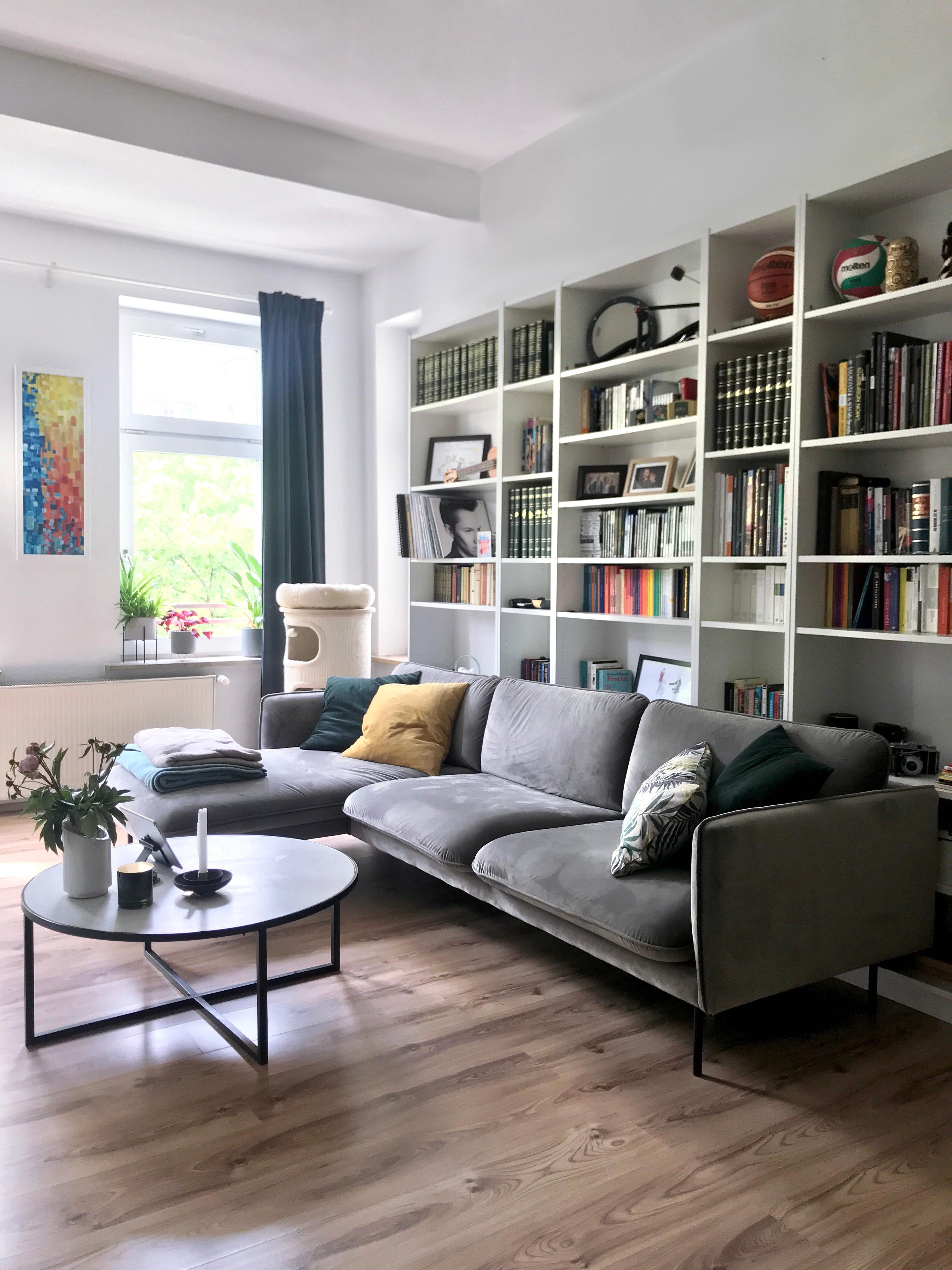 Bücher- & Couchliebe ♥️ #wohnzimmer #couchliebt #couch #bücherregal #couchlieblingsstücke