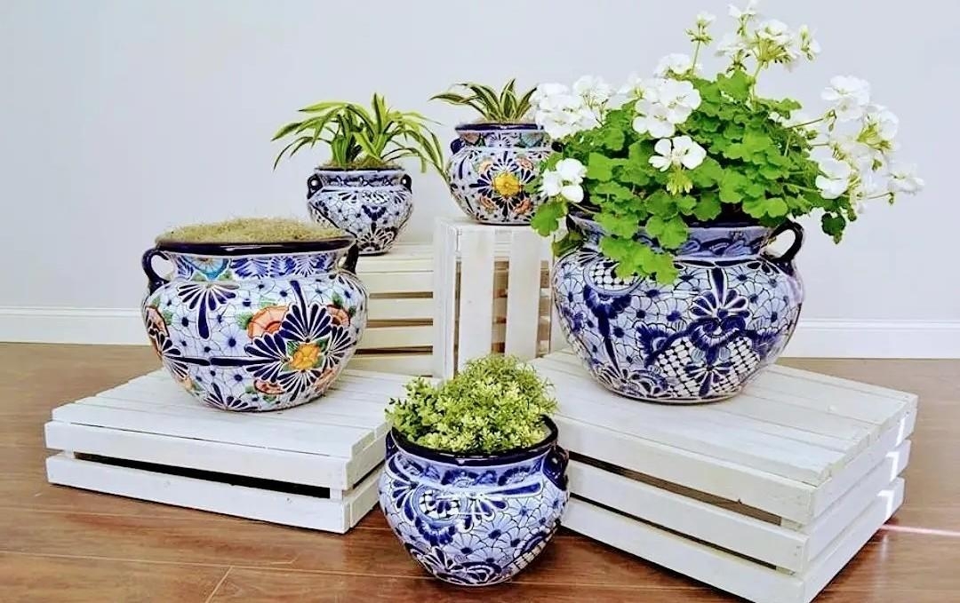 Bunte Keramik Blumentöpfe aus Mexiko #dekoidee
