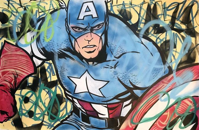 "Captain America" by Street-Art-Artist Dillon Boy
