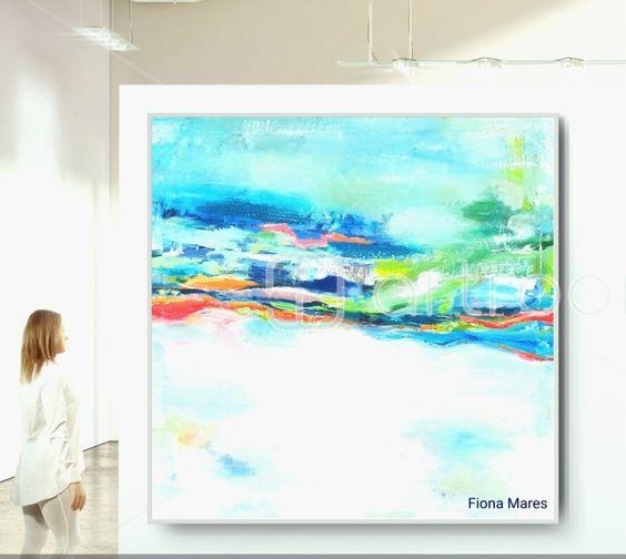 Coastal style, sea decoration. This art painting is bringing you holiday and beach mood home! ART from FIONA MARES.