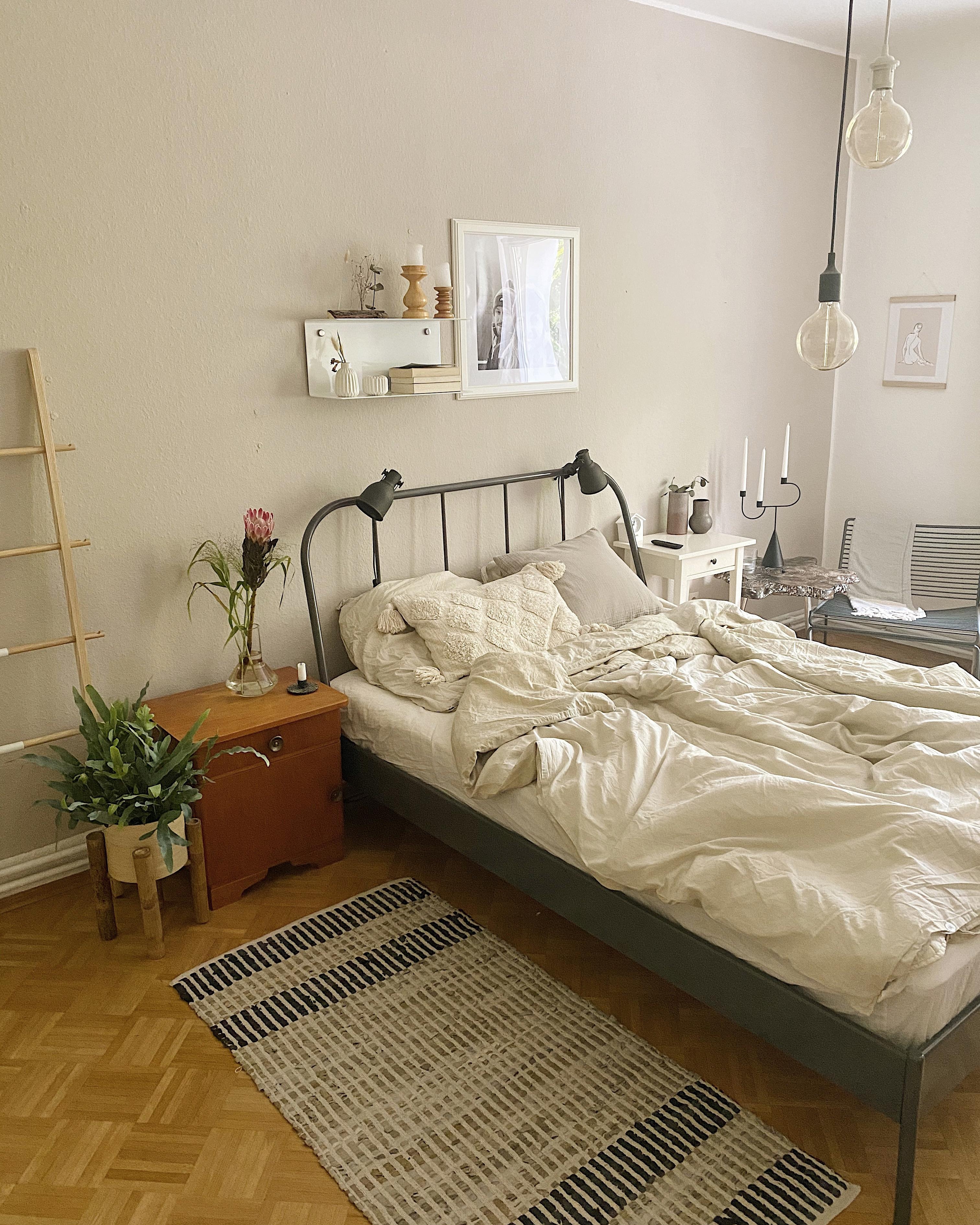 Cozy bedroom vibes✨ #bedroom #bedroominspo #mybedroom #naturalliving #wandfarbe #cozyhome