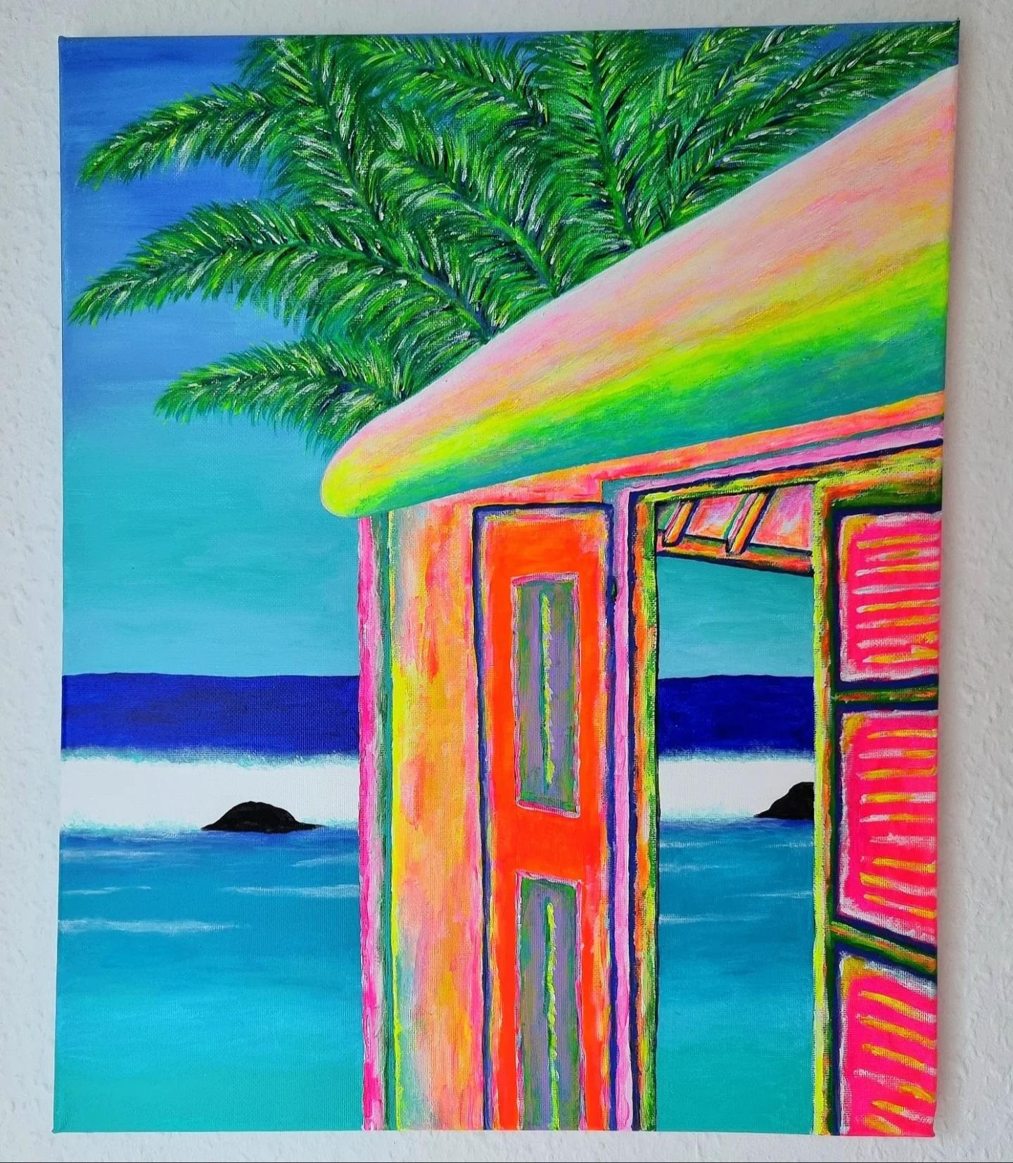 Dann habe ich mir eben den #Sommer gemalt ✌️, wenn er schon so pausiert.. #Diy #Wandgestaltung #Deko #Wohnzimmer #Farbe