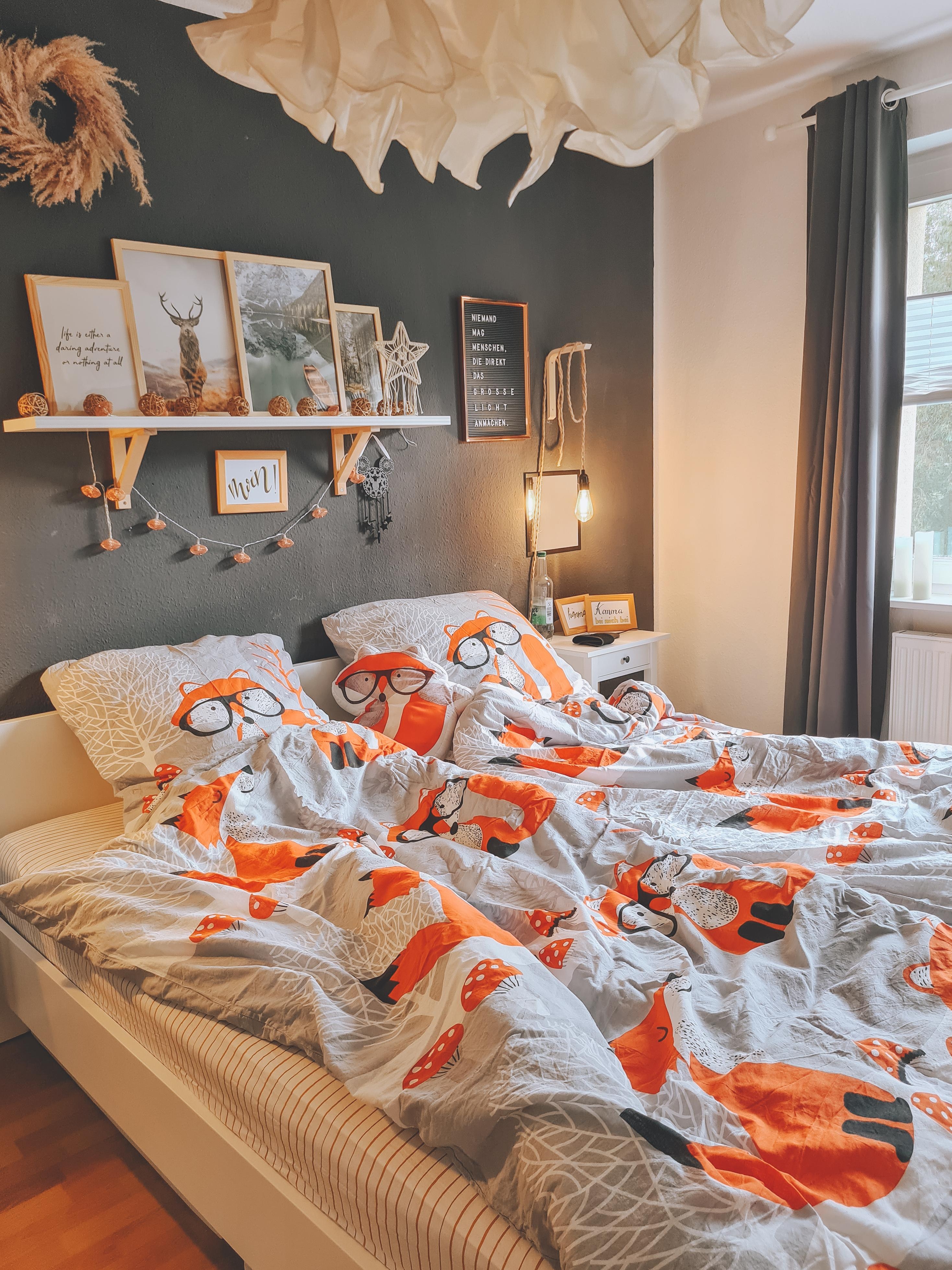 Das beste an Herbst? Die Fuchsbettwäsche darf wieder raus. 🥰 #Bettwäsche #Schlafzimmer #boho #Fuchs #bett #bed #couch
