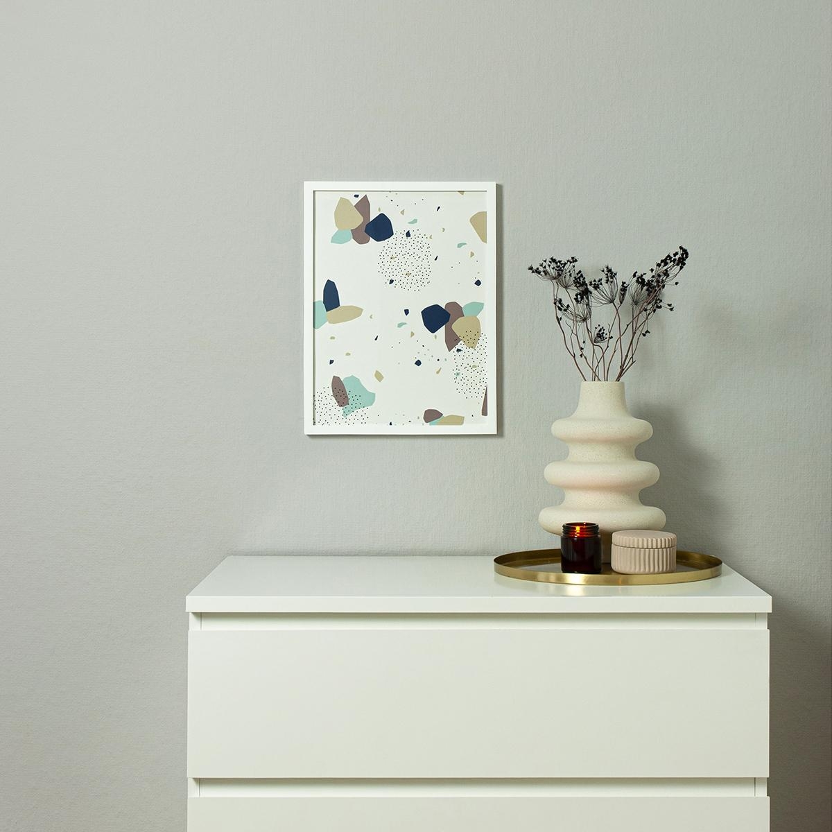 Das fröhlich-abstrakte "Mach mal 'n Punkt"-Poster aus der #couchpaperlove Kollektion zaubert gute Laune an die Wand